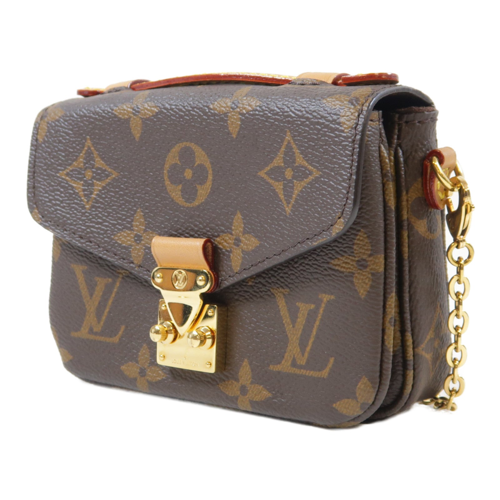 LOUIS VUITTON Monogram Micro Meltis金扣鏈帶肩背袋啡色