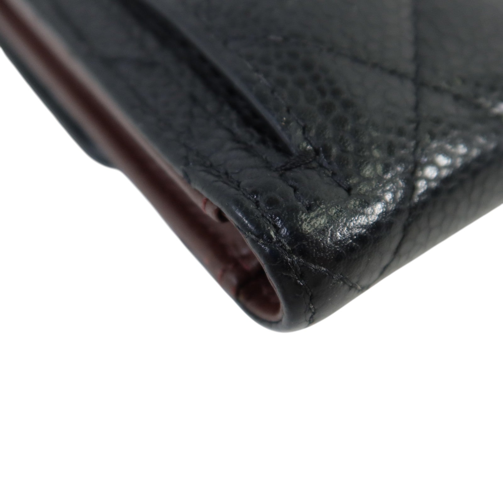 CHANEL 牛皮皮革Classic Flag Wallet金扣錢包