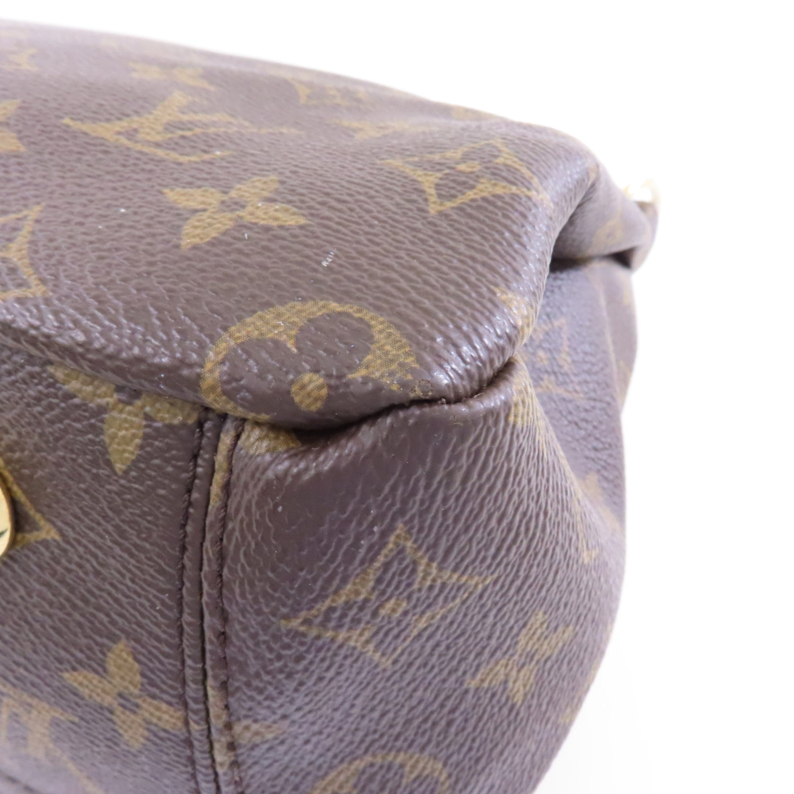 LOUIS VUITTON 【激減優惠】Monogram Pallas MM金扣手挽肩背兩用袋啡色/紅色