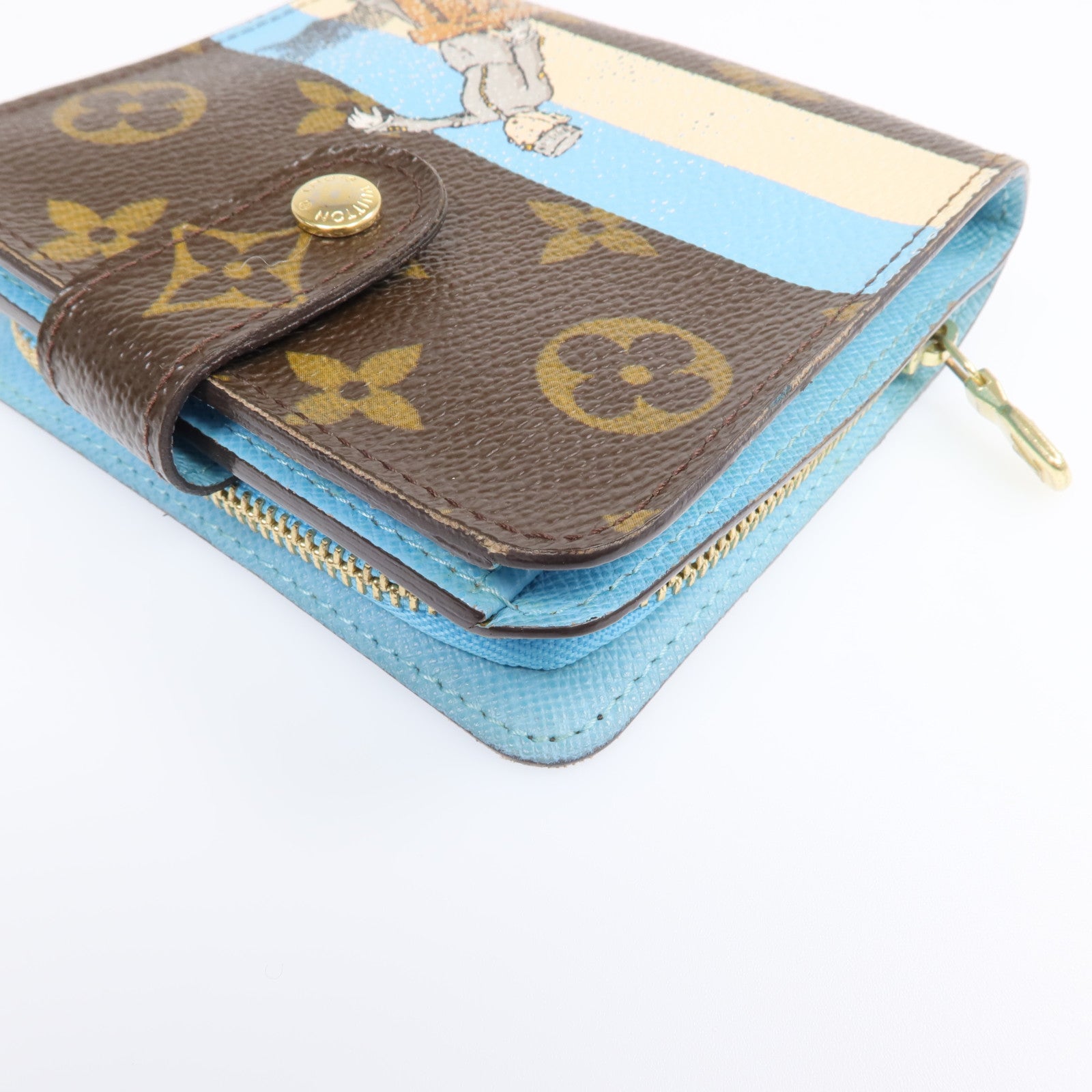 LOUIS VUITTON Monogram Groom Compact Zip Wallet金扣錢包