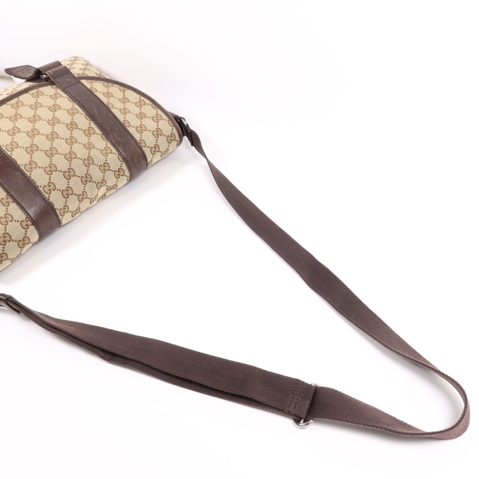 GUCCI 帆布Cross Carry Bag銀扣肩背袋