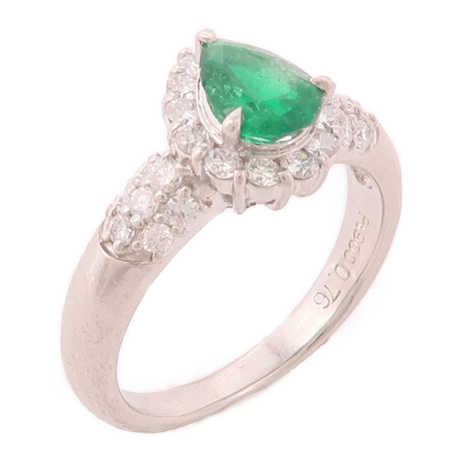 JEWELRY 【激減優惠】PT900鉑金Emerald Ring綠寶石/鑽石戒指