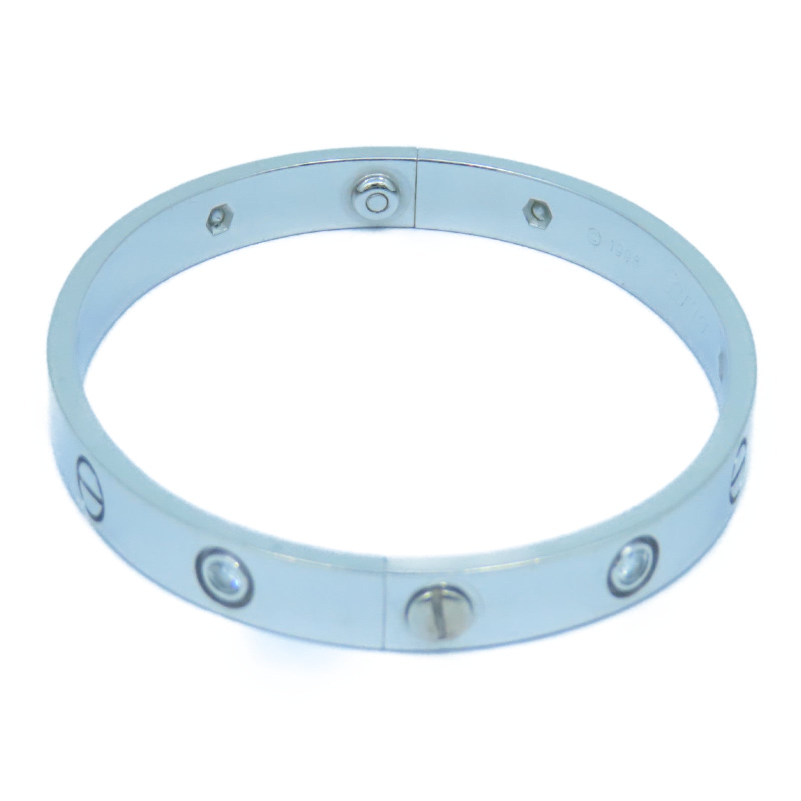 CARTIER 18K白金Love Blaceret手链