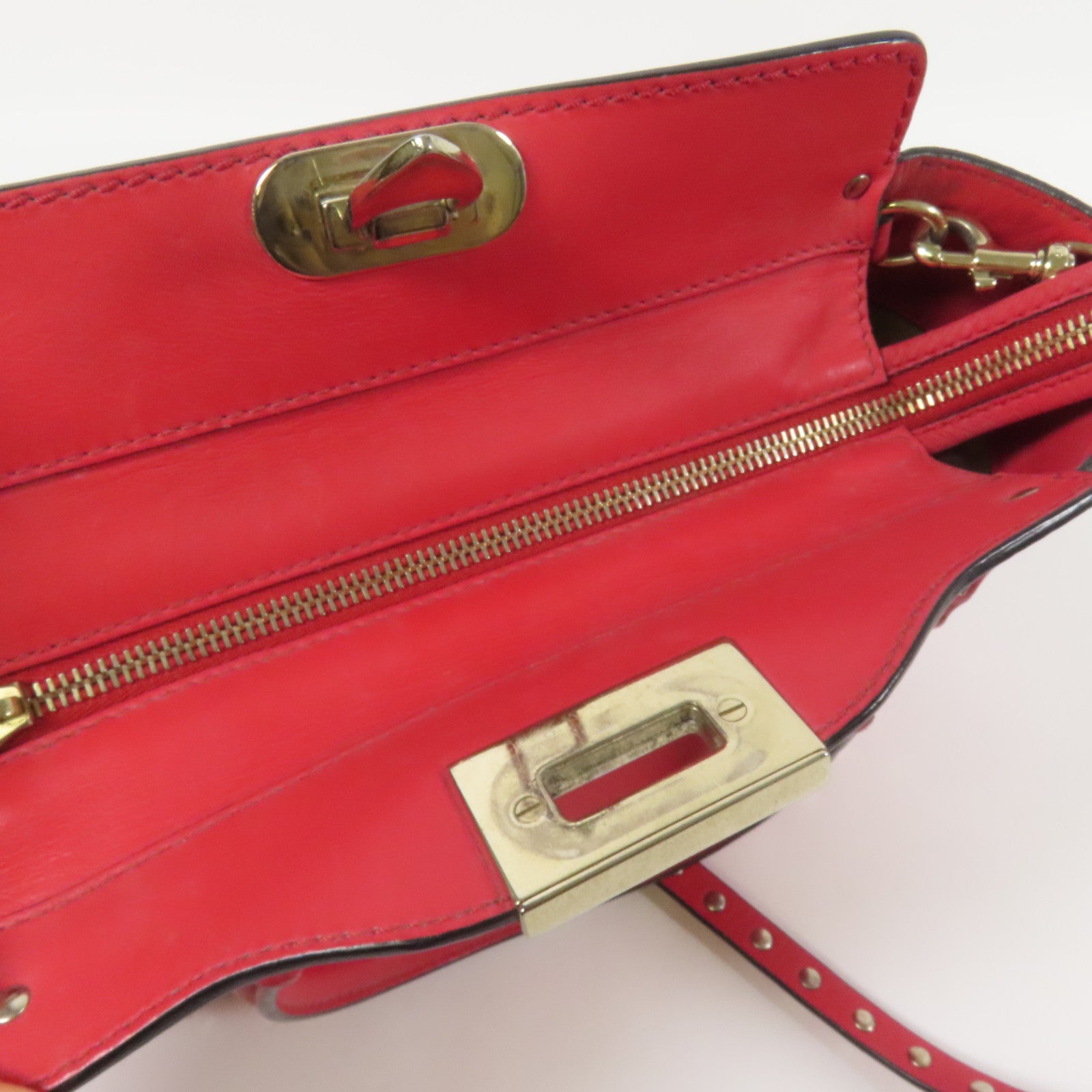 Valentino 牛皮皮革2way Shoulder Bag金扣手挽肩背兩用袋