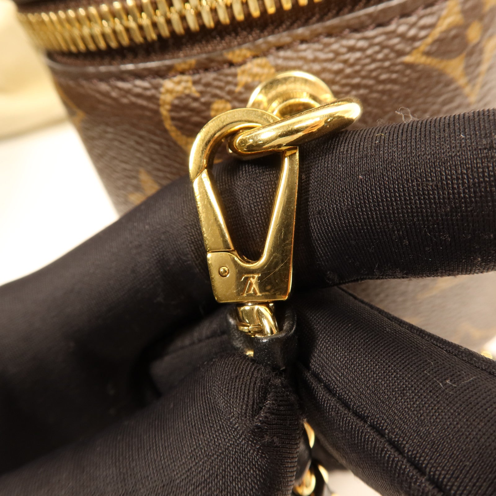 LOUIS VUITTON Monogram Reverse Vanity PM金扣手挽肩背兩用袋棕色