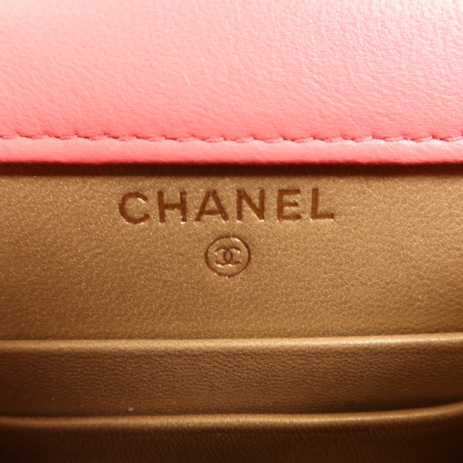 CHANEL 羊皮皮革Shoulder Bag金扣鏈帶肩背袋