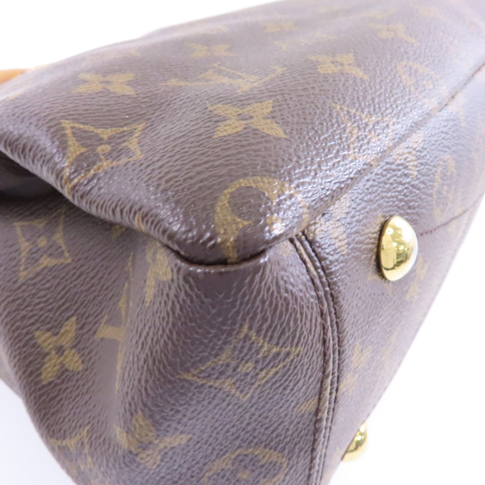 LOUIS VUITTON 【激減優惠】Monogram Pallas MM金扣手挽肩背兩用袋啡色/紅色