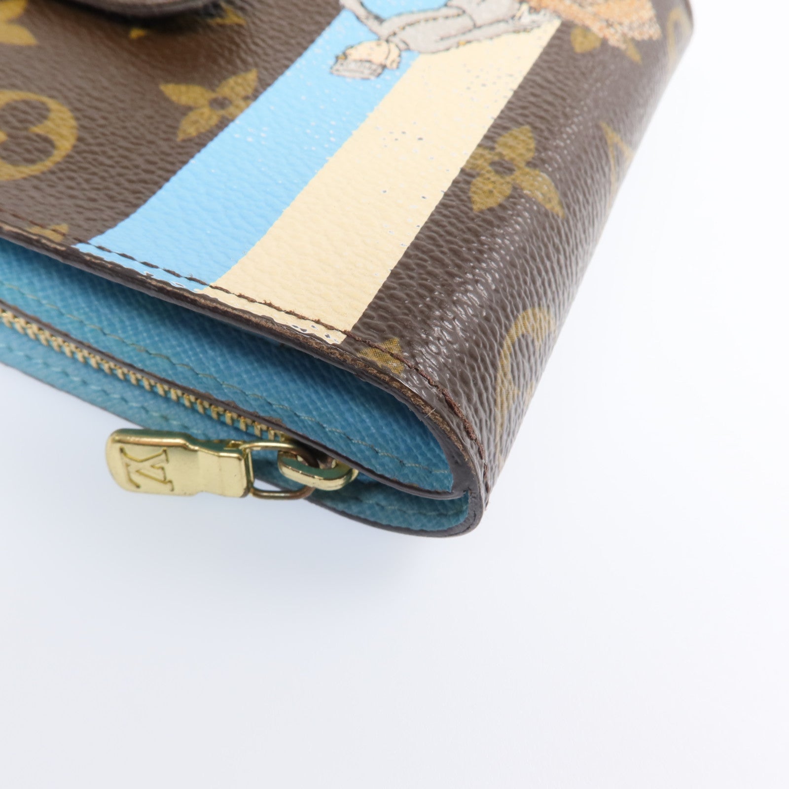 LOUIS VUITTON Monogram Groom Compact Zip Wallet金扣錢包