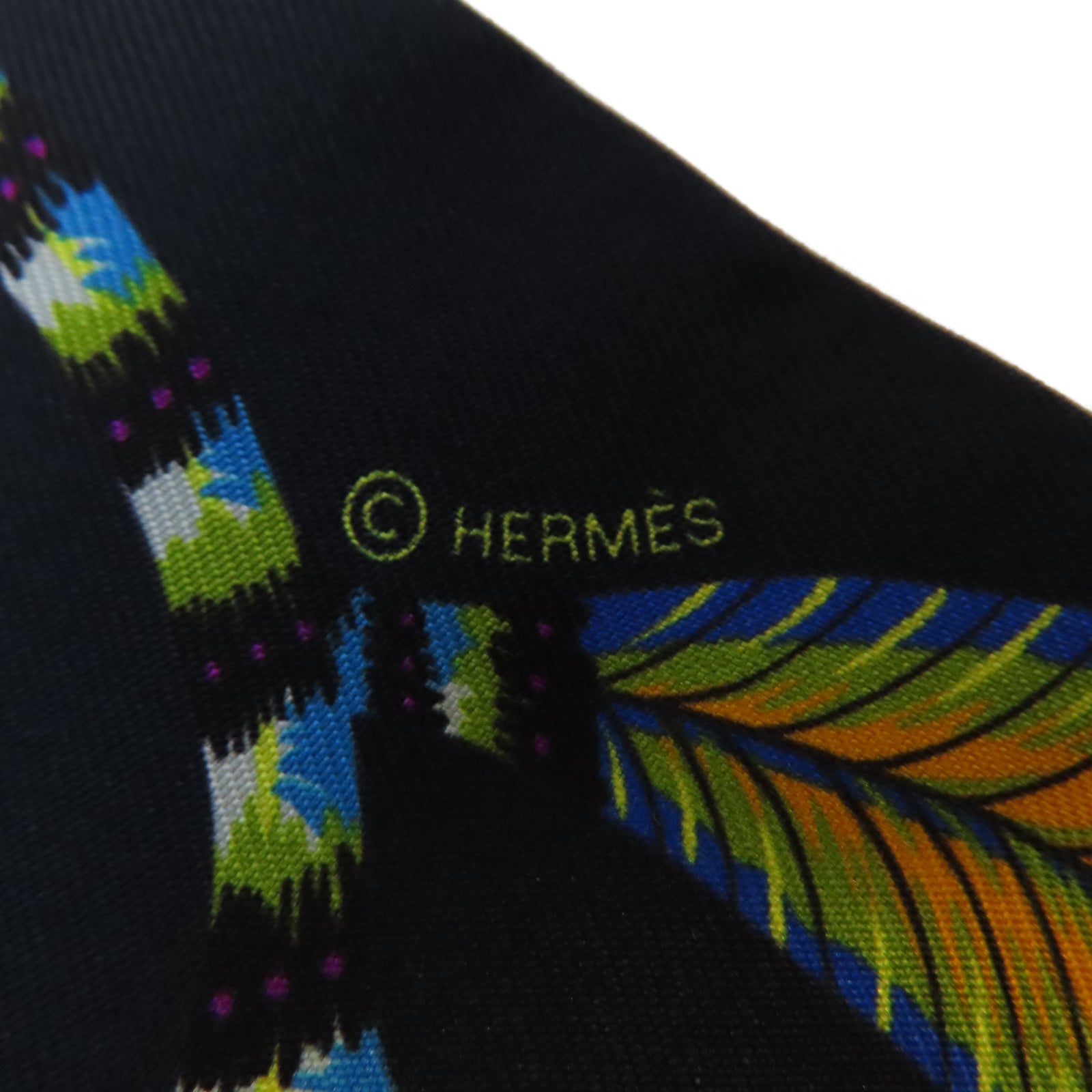 HERMES 【激減優惠】絲質Twilly絲巾黑色/彩色