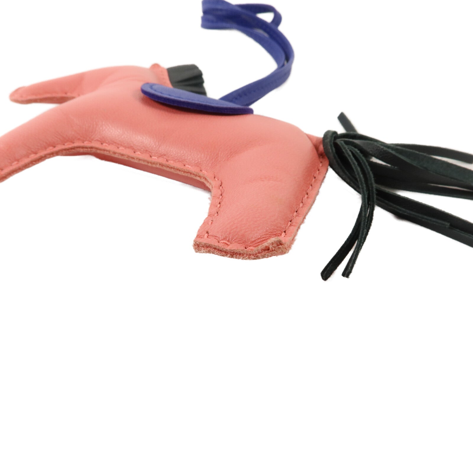 HERMES Milo皮革Rodeo MM掛飾Rose Azalee/Bleu Electrique/Vert Cypress