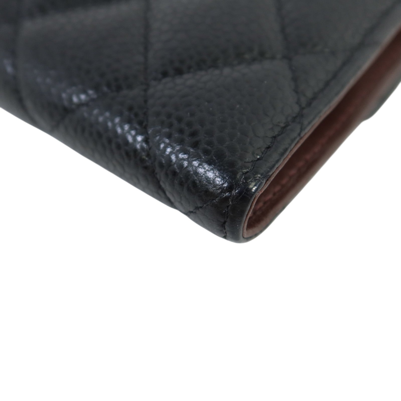 CHANEL 牛皮皮革Classic Flag Wallet金扣錢包