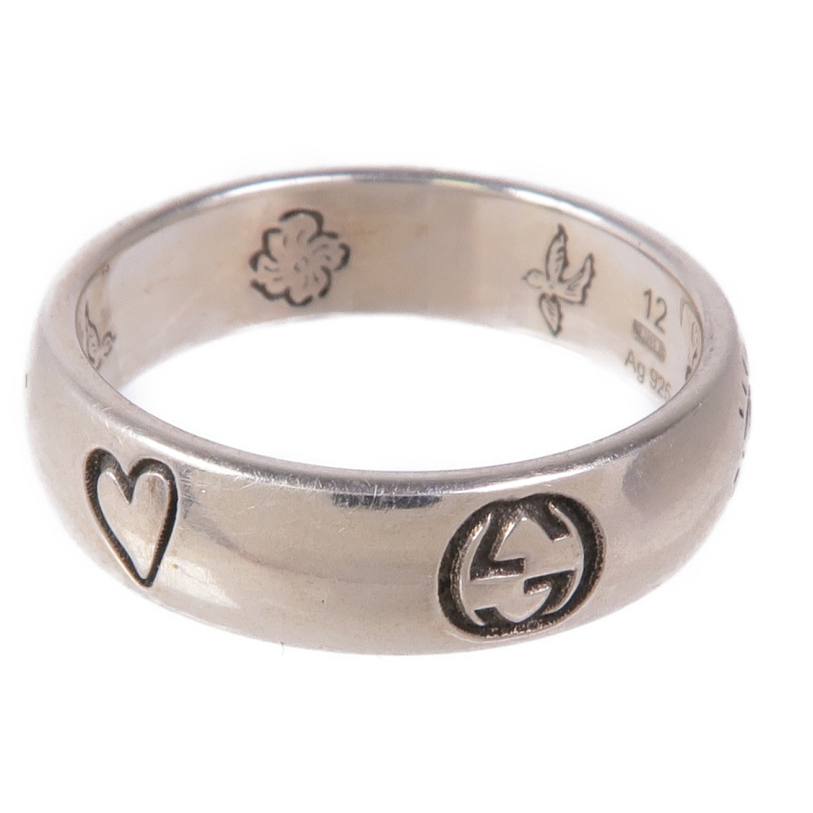 GUCCI 925純銀Blind For Love Ring戒指US#5.75