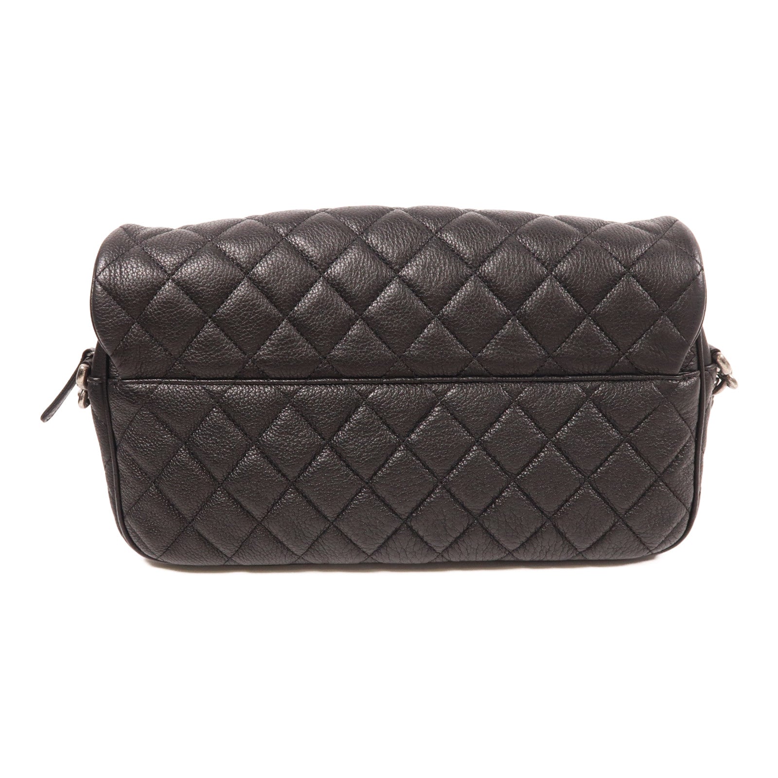 CHANEL CC SHW Shoulder Bag Calfskin Leather Black