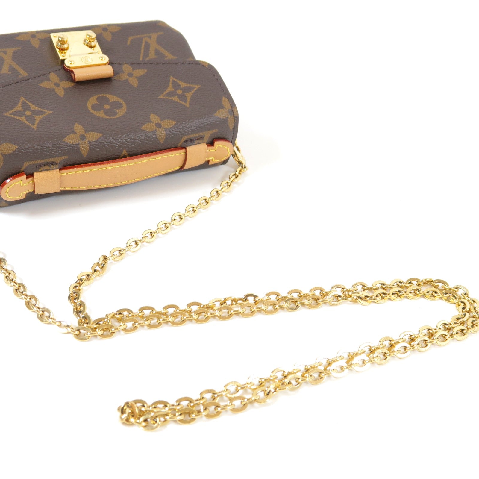 LOUIS VUITTON Monogram Micro Meltis金扣鏈帶肩背袋啡色