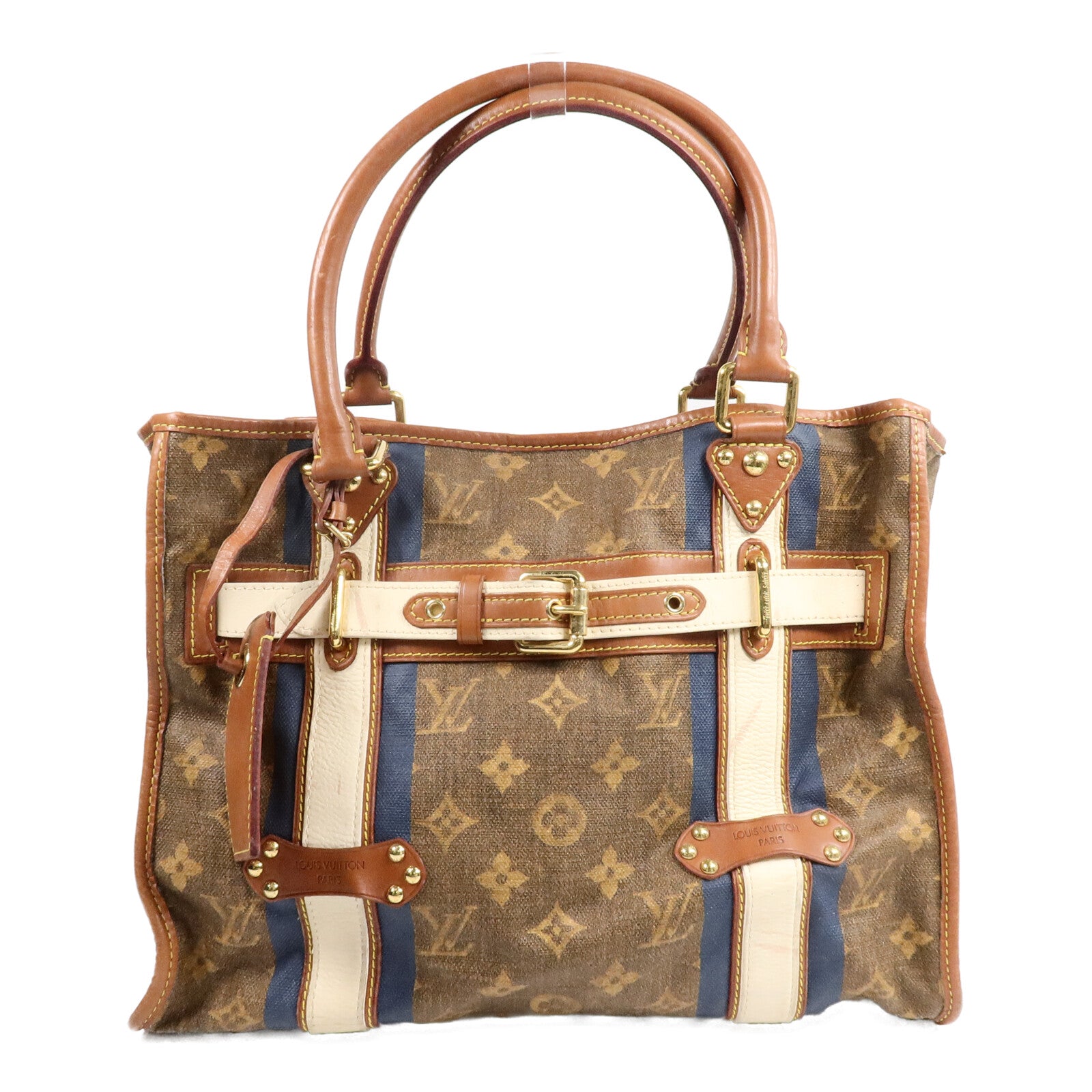 LOUIS VUITTON Monogram Tisse Sac Rayures GM手挽袋