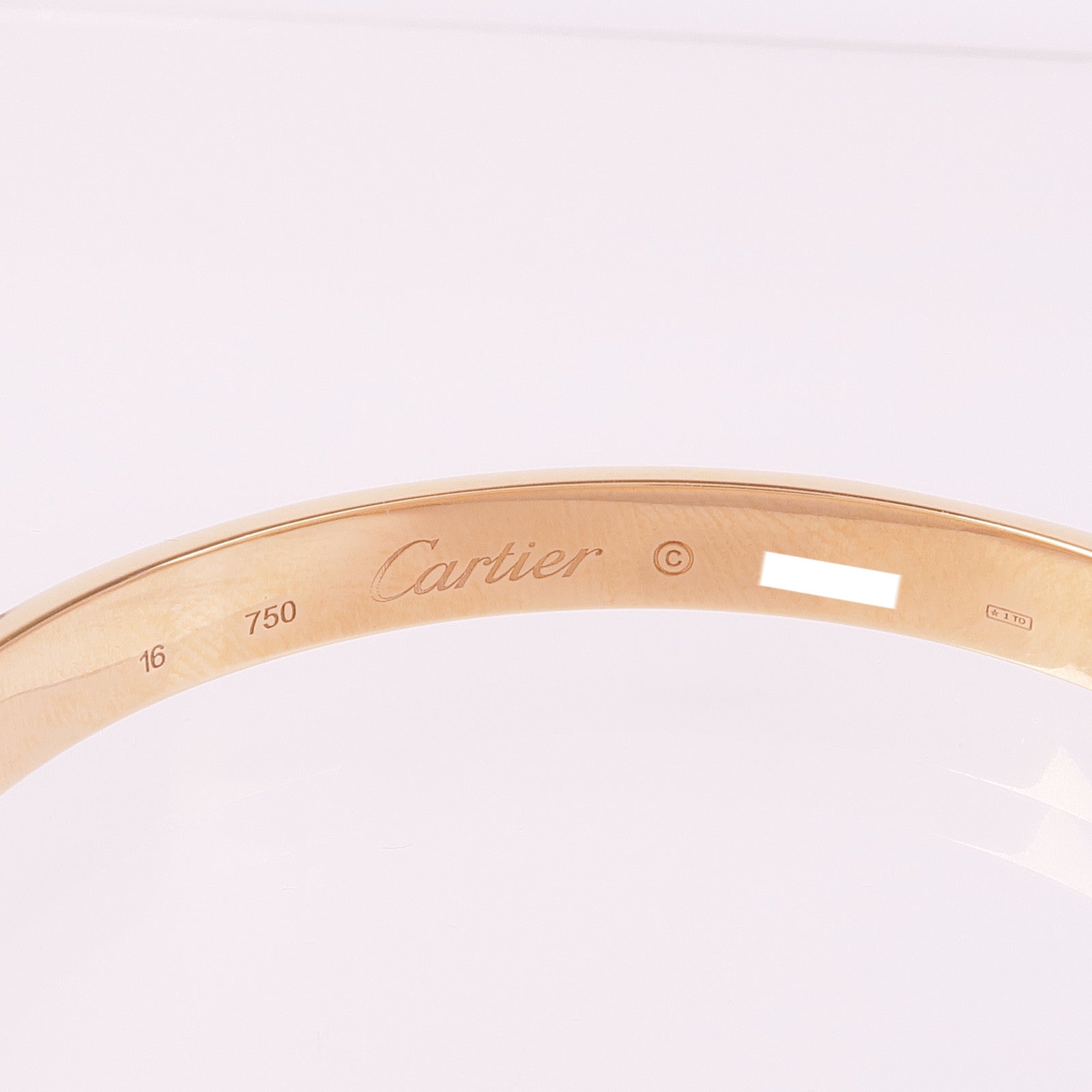 CARTIER 18K玫瑰金Love Bracelet手鐲Cartier#16