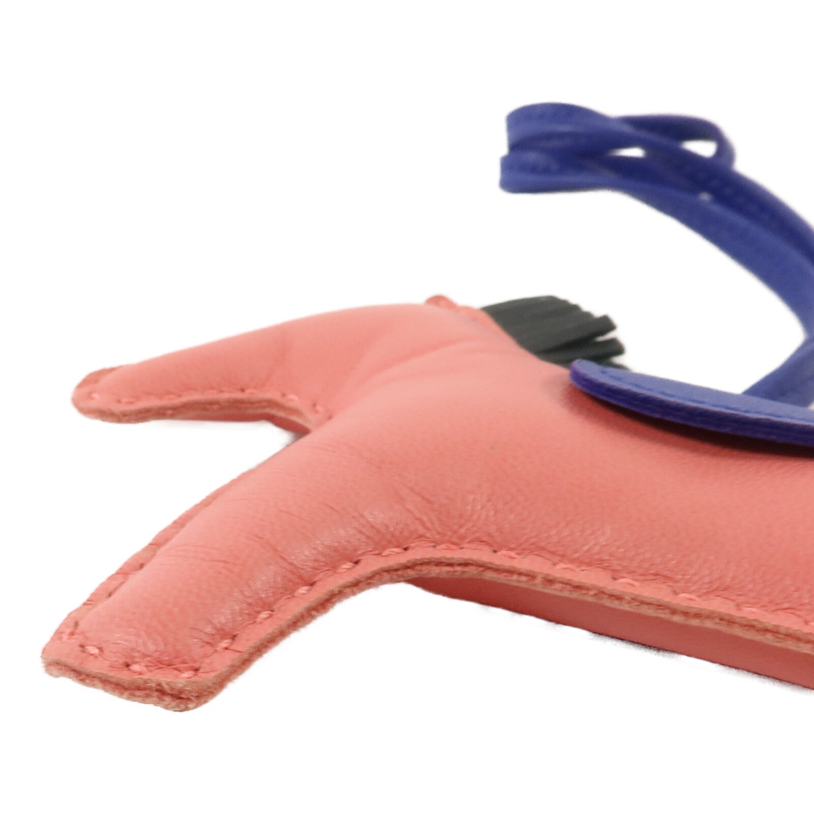 HERMES Milo皮革Rodeo MM掛飾Rose Azalee/Bleu Electrique/Vert Cypress