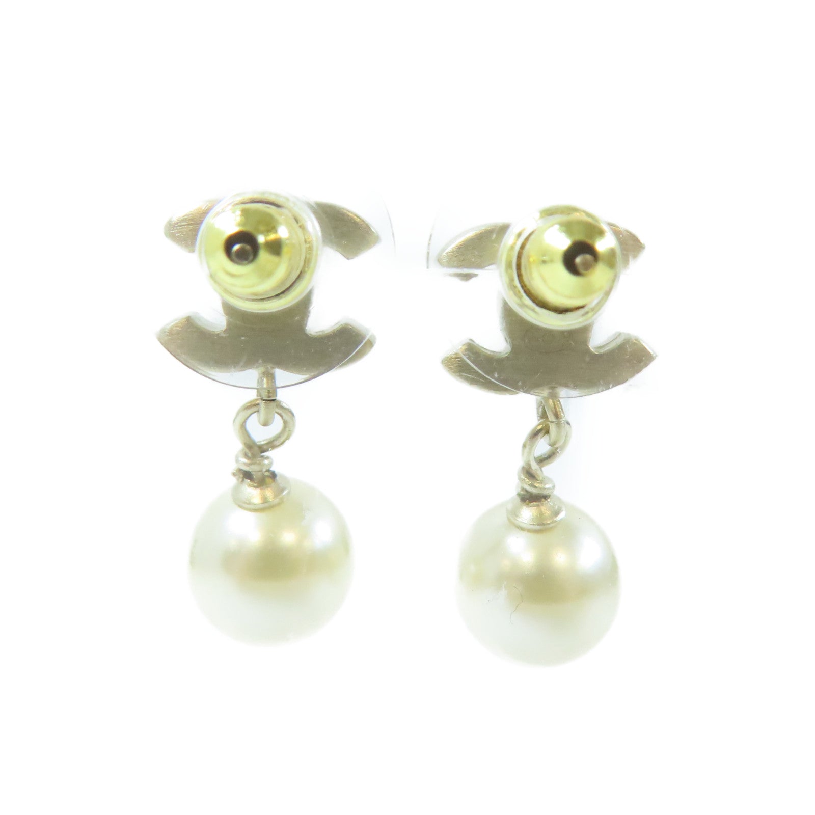 CHANEL 金屬Earring耳環黑色/白色