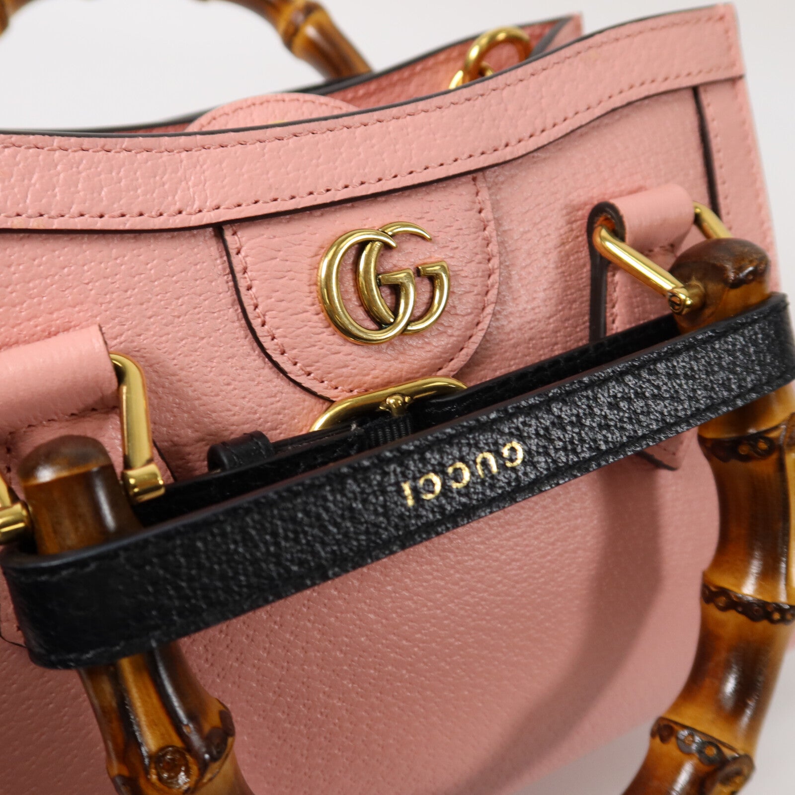 GUCCI 牛皮皮革/Bamboo Diana Small Tote手挽肩背兩用袋