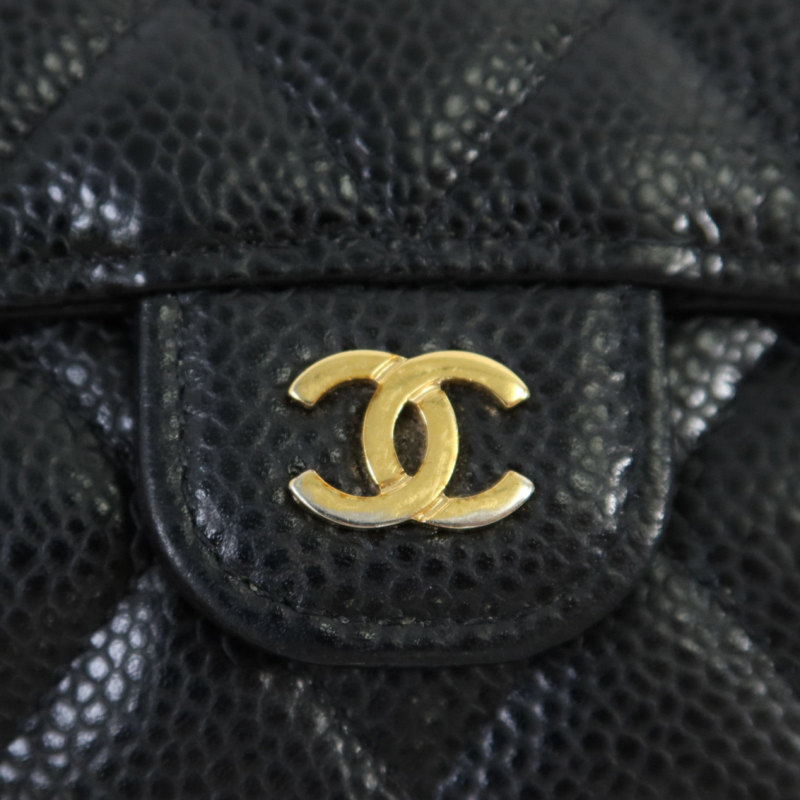 CHANEL 牛皮皮革Classic Flag Wallet金扣錢包