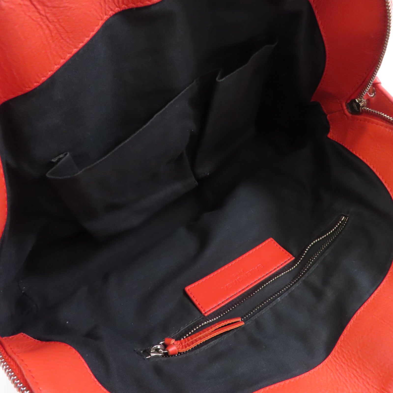 BALENCIAGA 皮革Classic Bowling銀扣手挽肩背兩用袋紅色