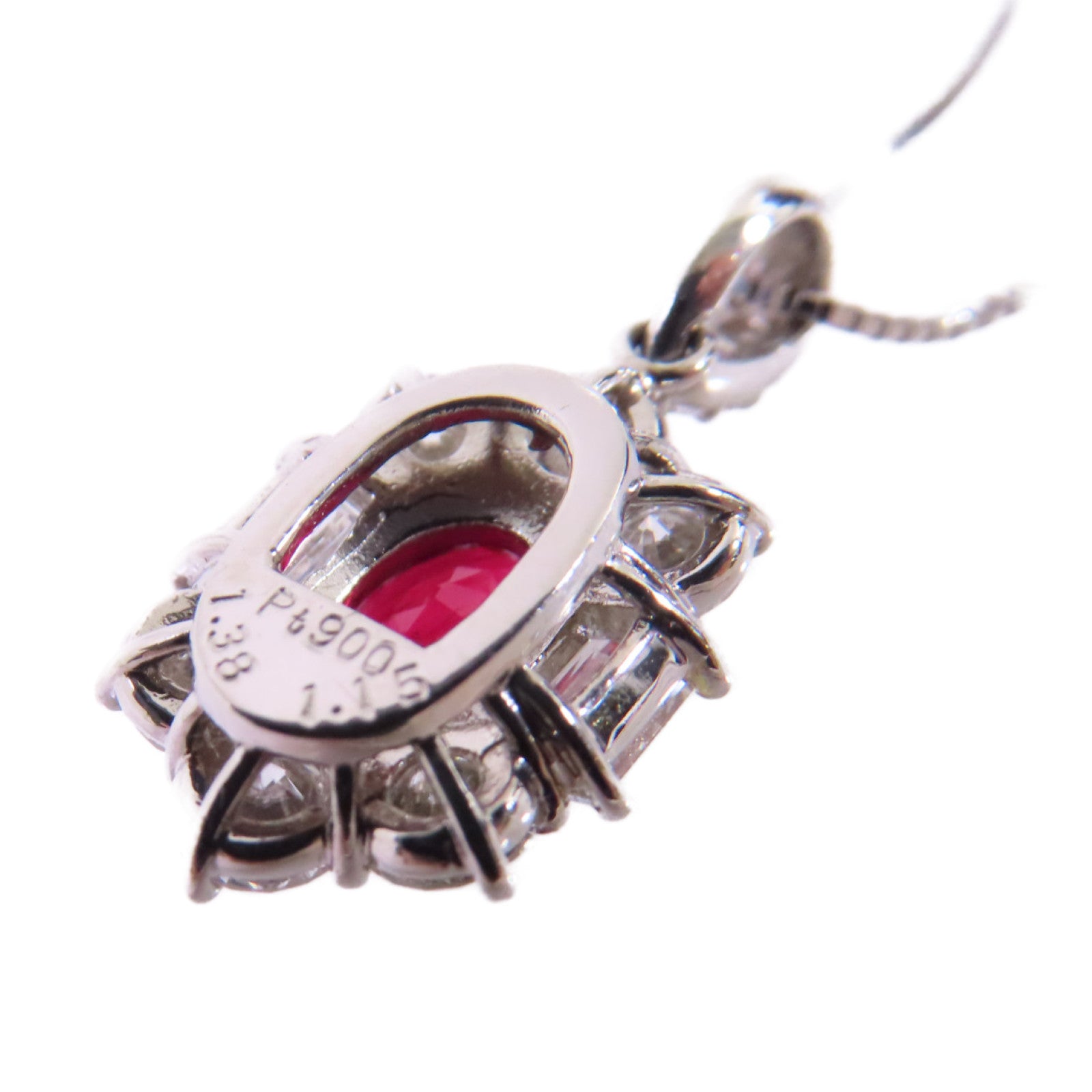 JEWELRY PT850鉑金/1.38ct紅寶石/1.15ct鑽石Ruby/Diamond Necklace項鏈