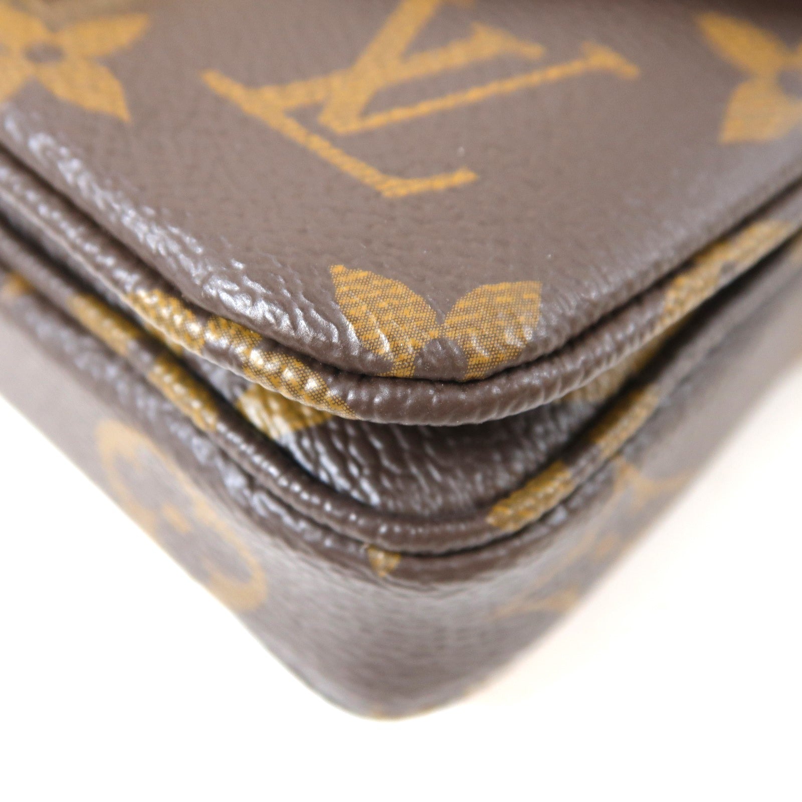 LOUIS VUITTON Monogram Micro Meltis金扣鏈帶肩背袋啡色