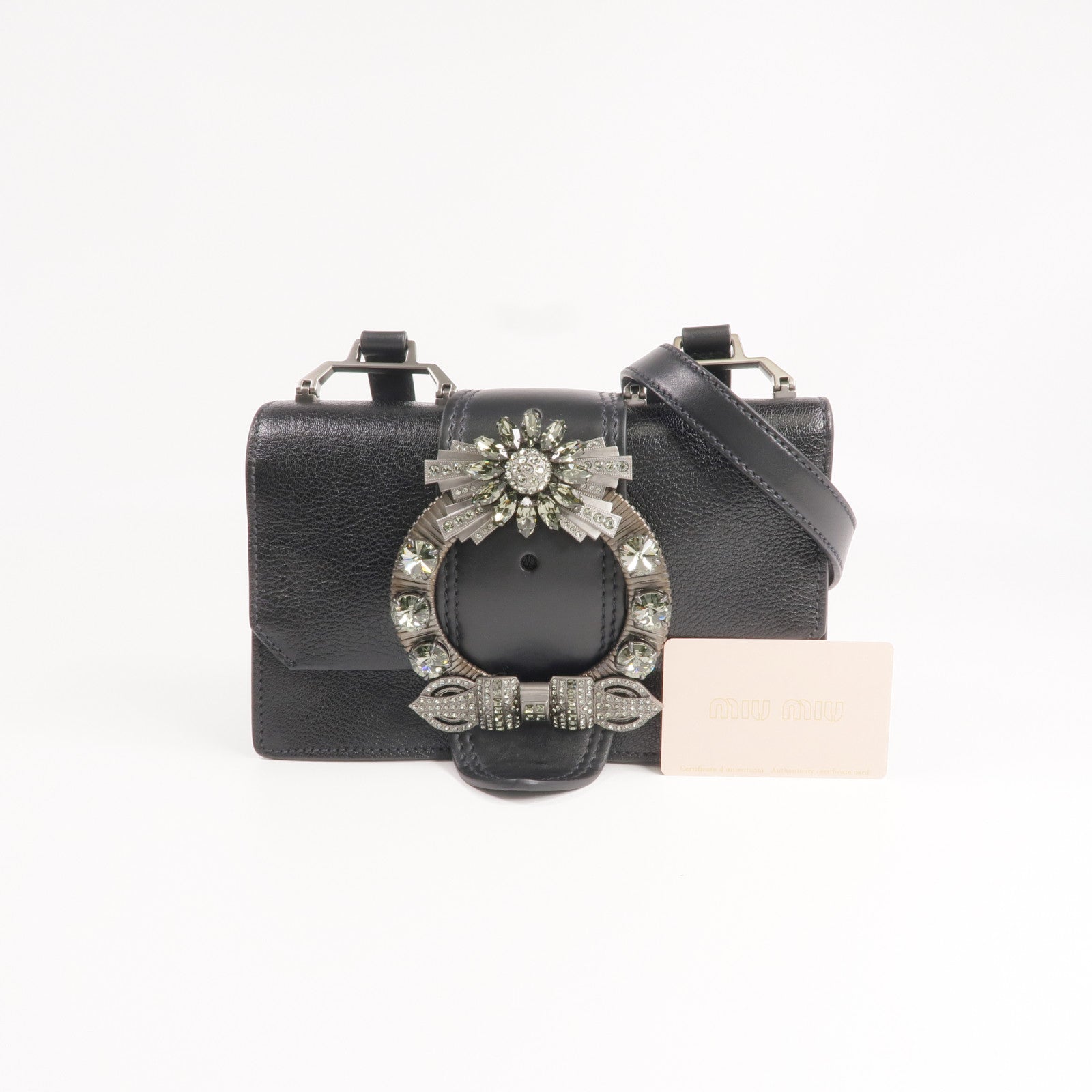 Miu Miu 山羊皮皮革Shoulder Bag銀扣肩背袋