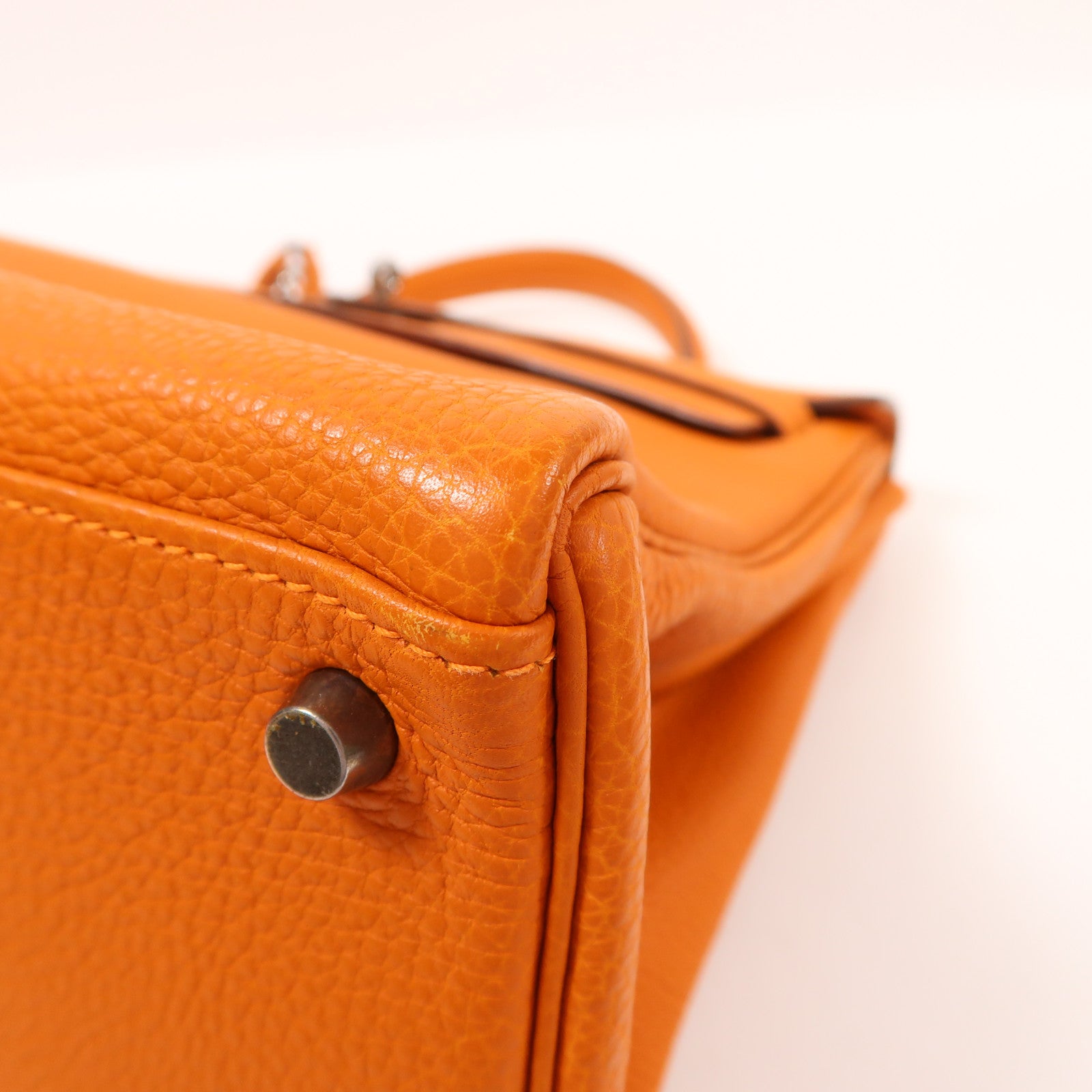 HERMES Clemence皮革Kelly 32手挽肩背兩用袋Potiron