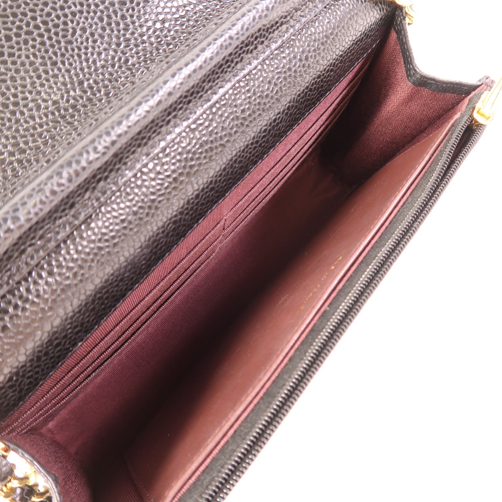 CHANEL 【激減優惠】牛皮皮革WOC Wallet On Chain金扣鏈帶肩背袋