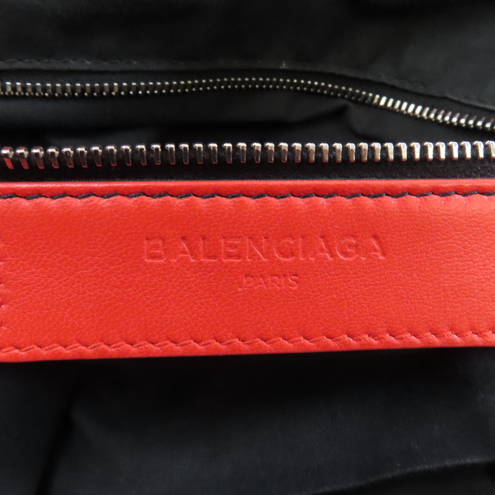 BALENCIAGA 皮革Classic Bowling銀扣手挽肩背兩用袋紅色