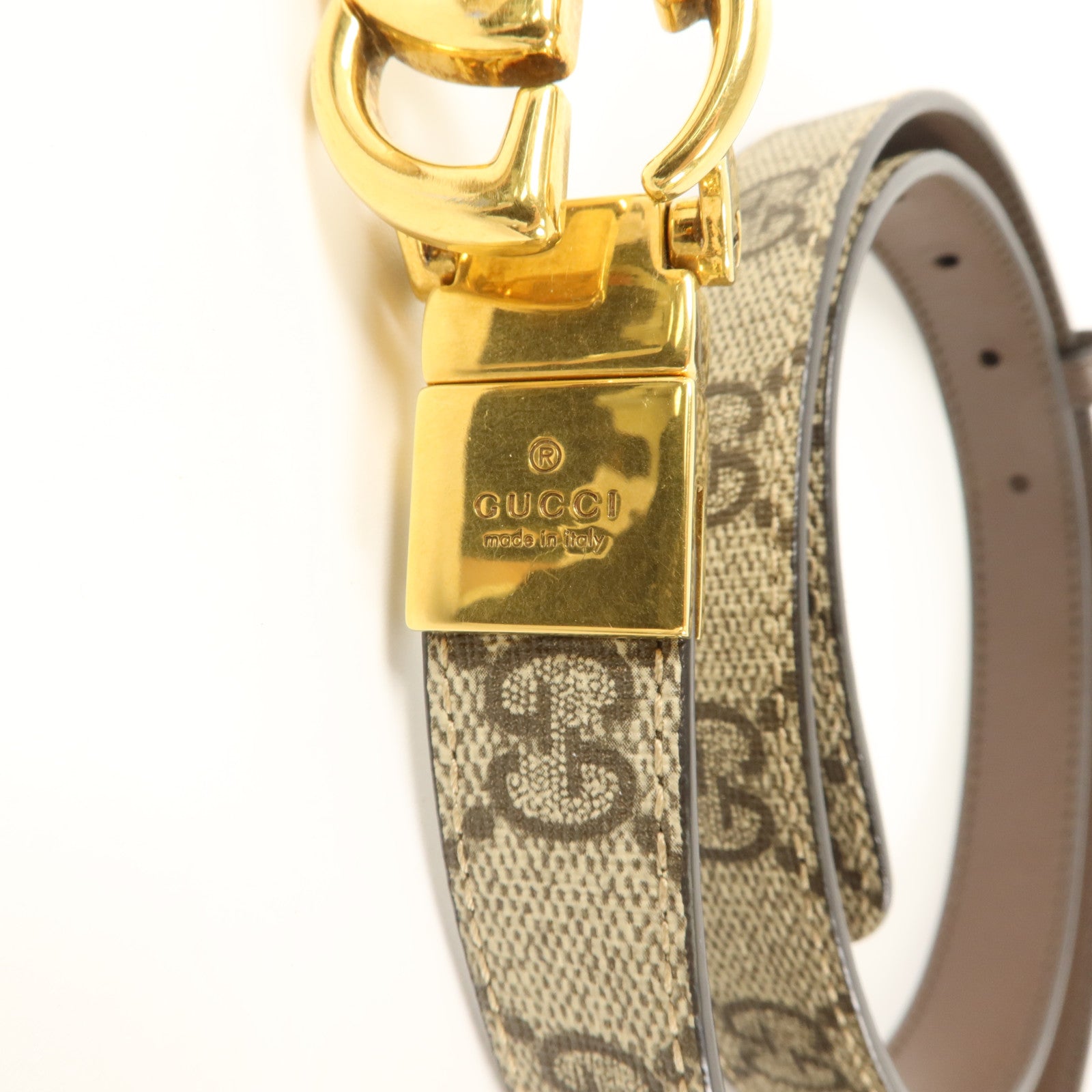 GUCCI 塗層帆布GG Marmont Reversible Belt 80cm皮帶