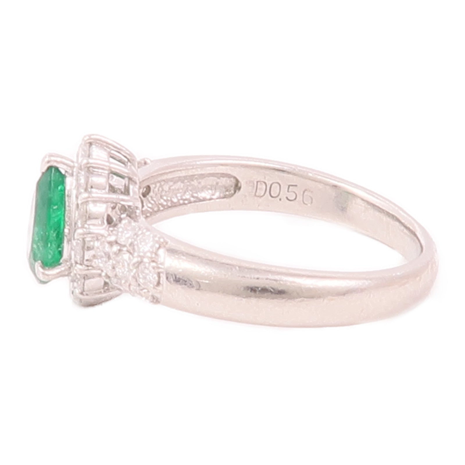 JEWELRY 【激減優惠】PT900鉑金Emerald Ring綠寶石/鑽石戒指