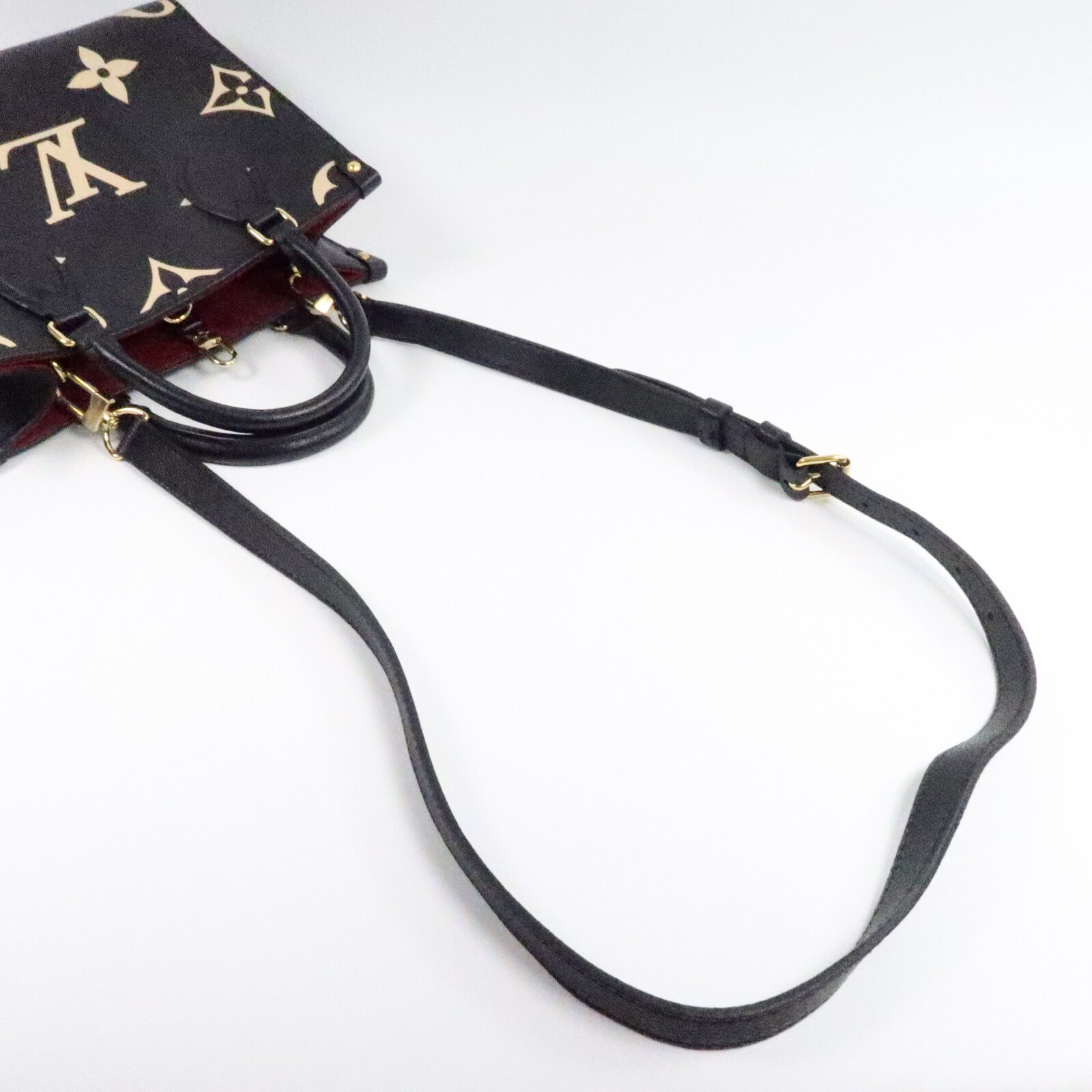 LOUIS VUITTON Monogram Empreinte On The Go PM金扣手挽肩背兩用袋