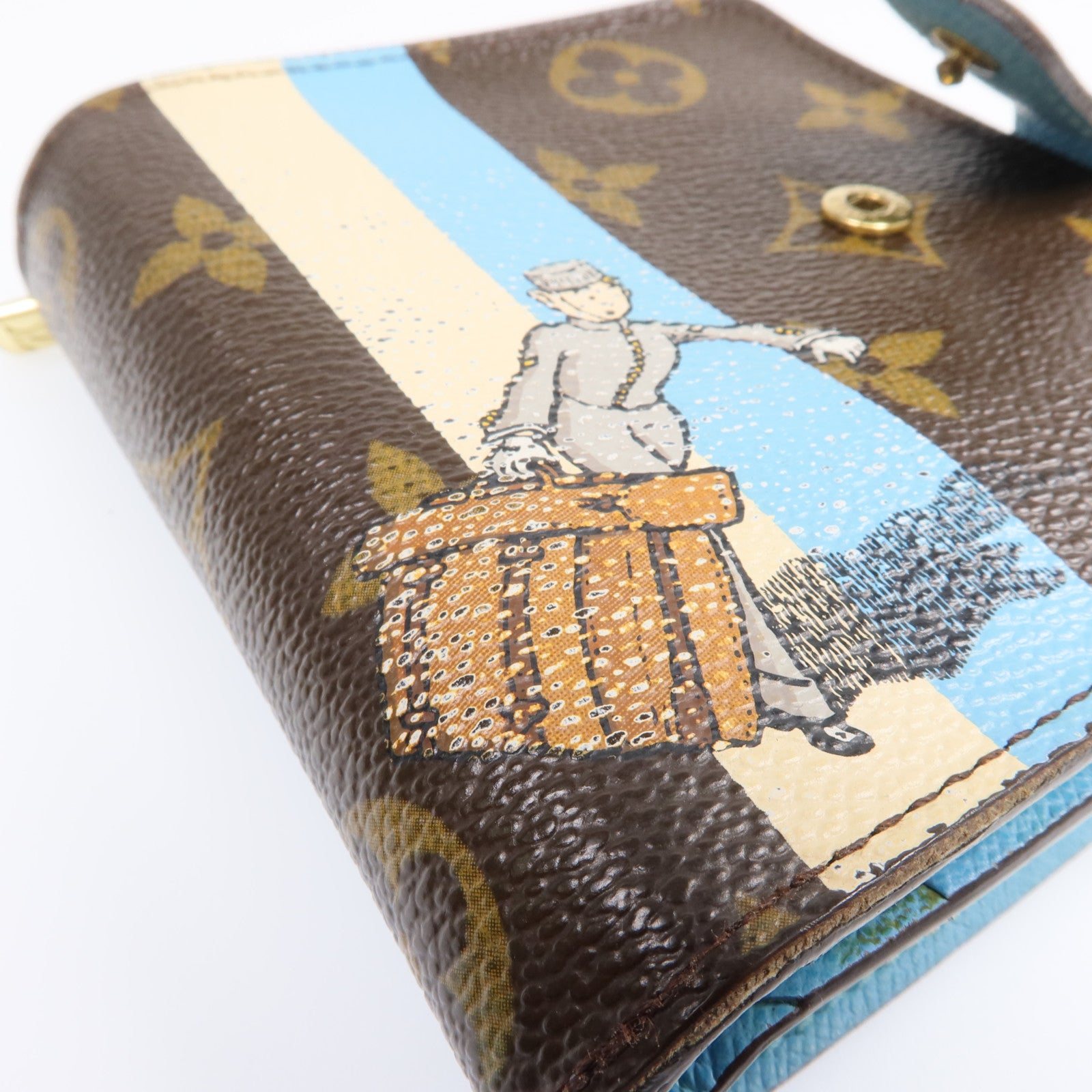 LOUIS VUITTON Monogram Groom Compact Zip Wallet金扣錢包