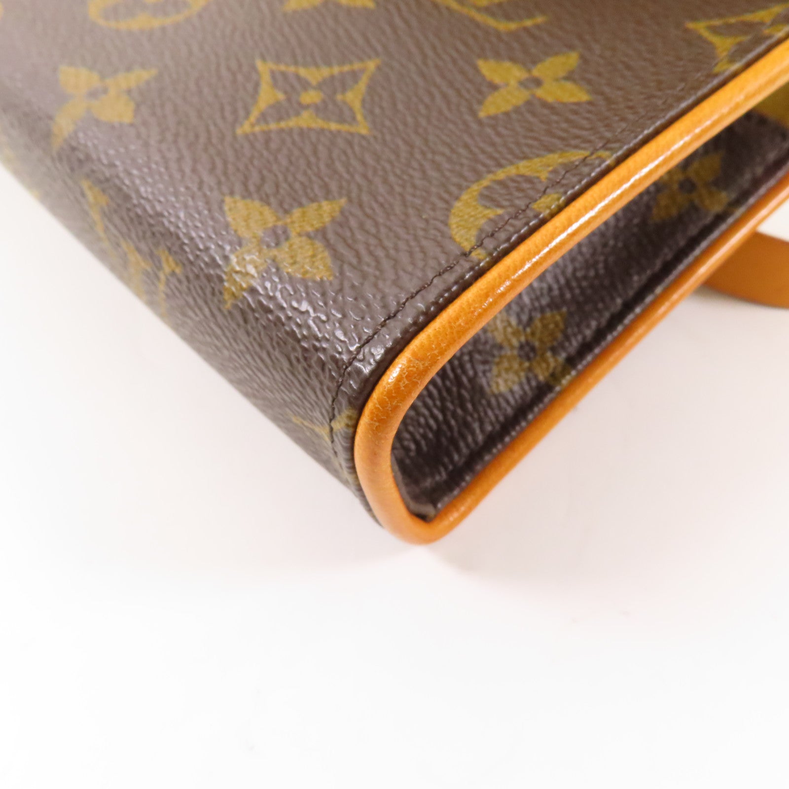 LOUIS VUITTON Monogram Pochette Florentine XS金扣腰包棕色