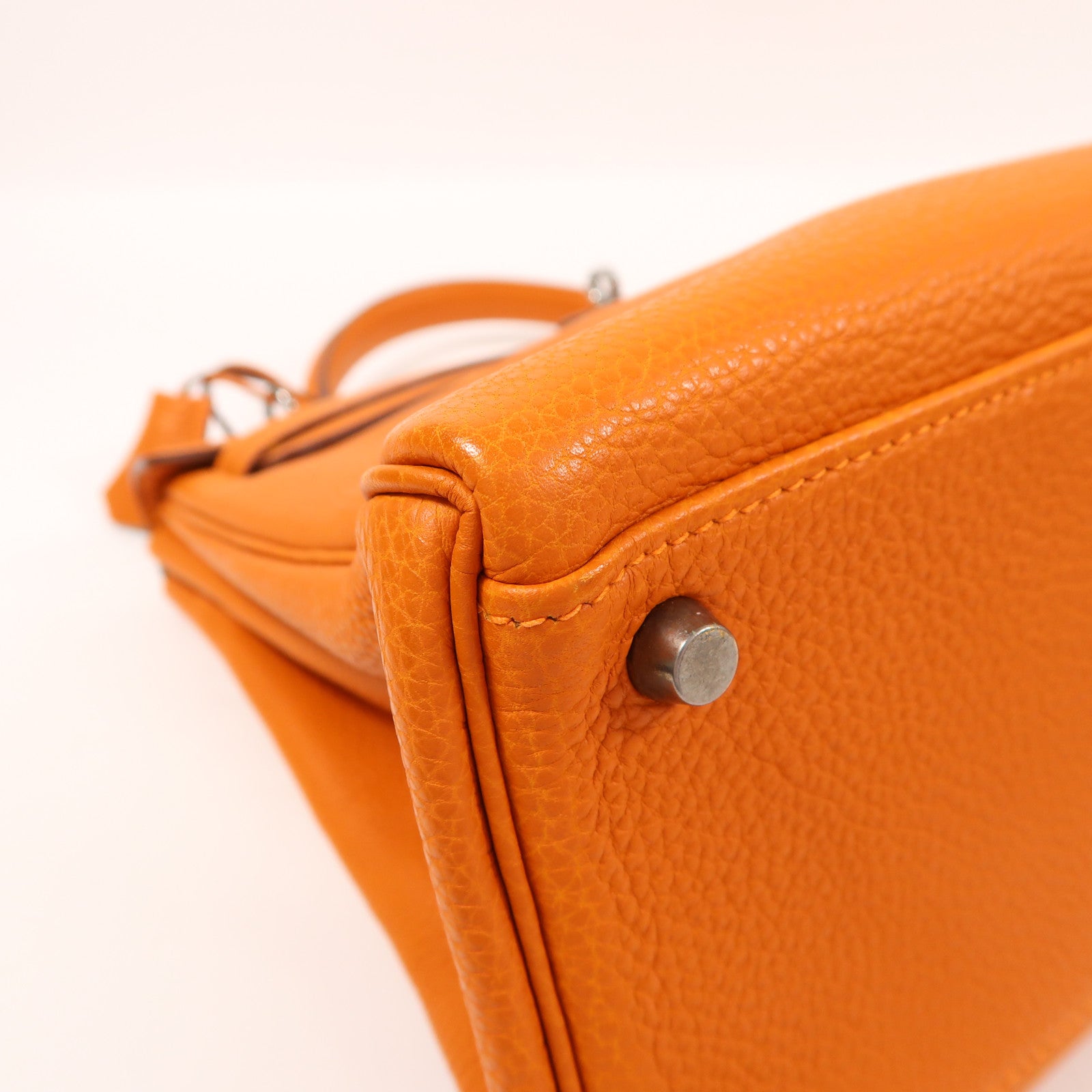 HERMES Clemence皮革Kelly 32手挽肩背兩用袋Potiron