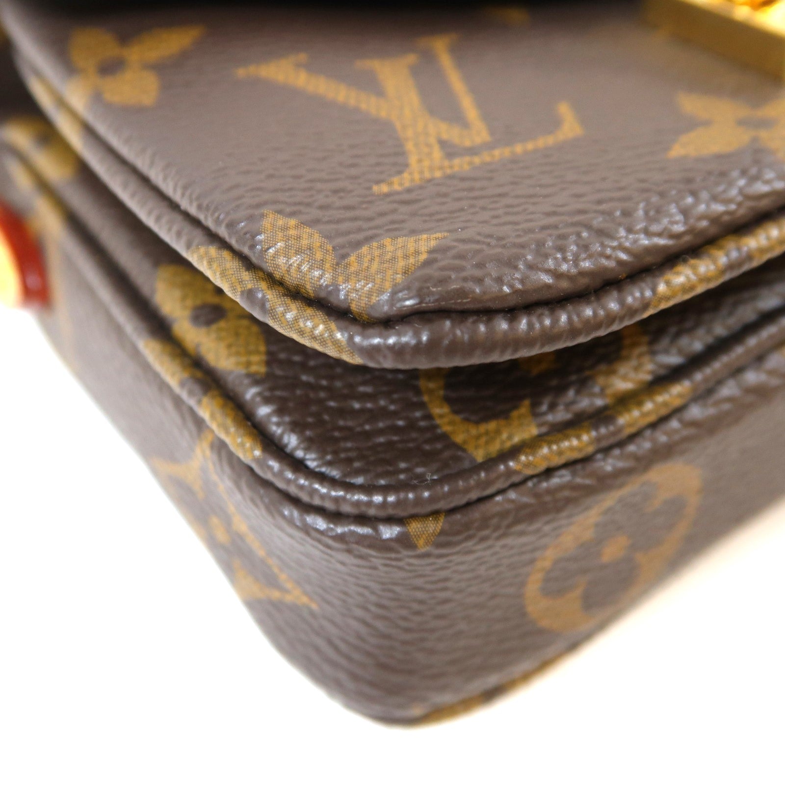 LOUIS VUITTON Monogram Micro Meltis金扣鏈帶肩背袋啡色