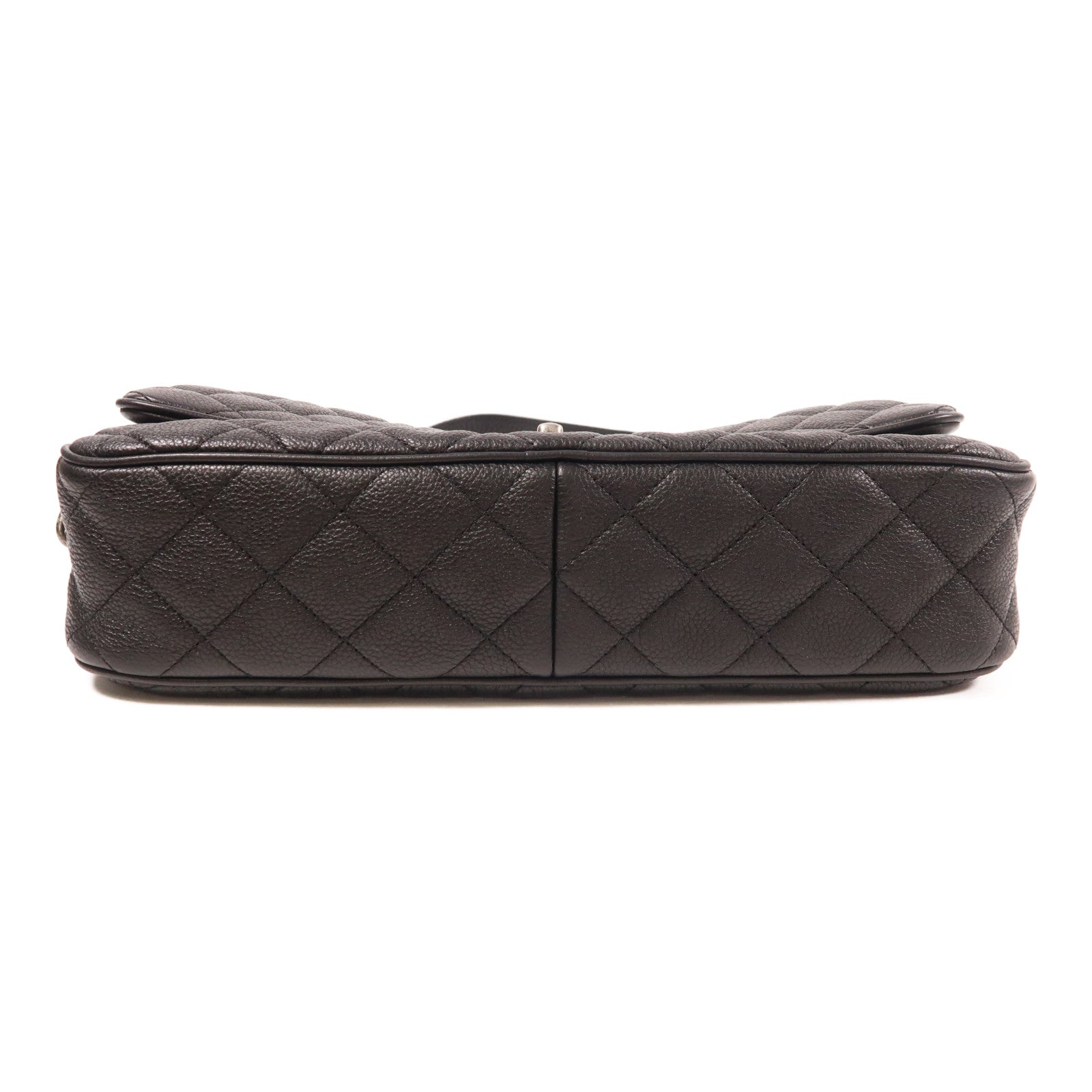 CHANEL CC SHW Shoulder Bag Calfskin Leather Black