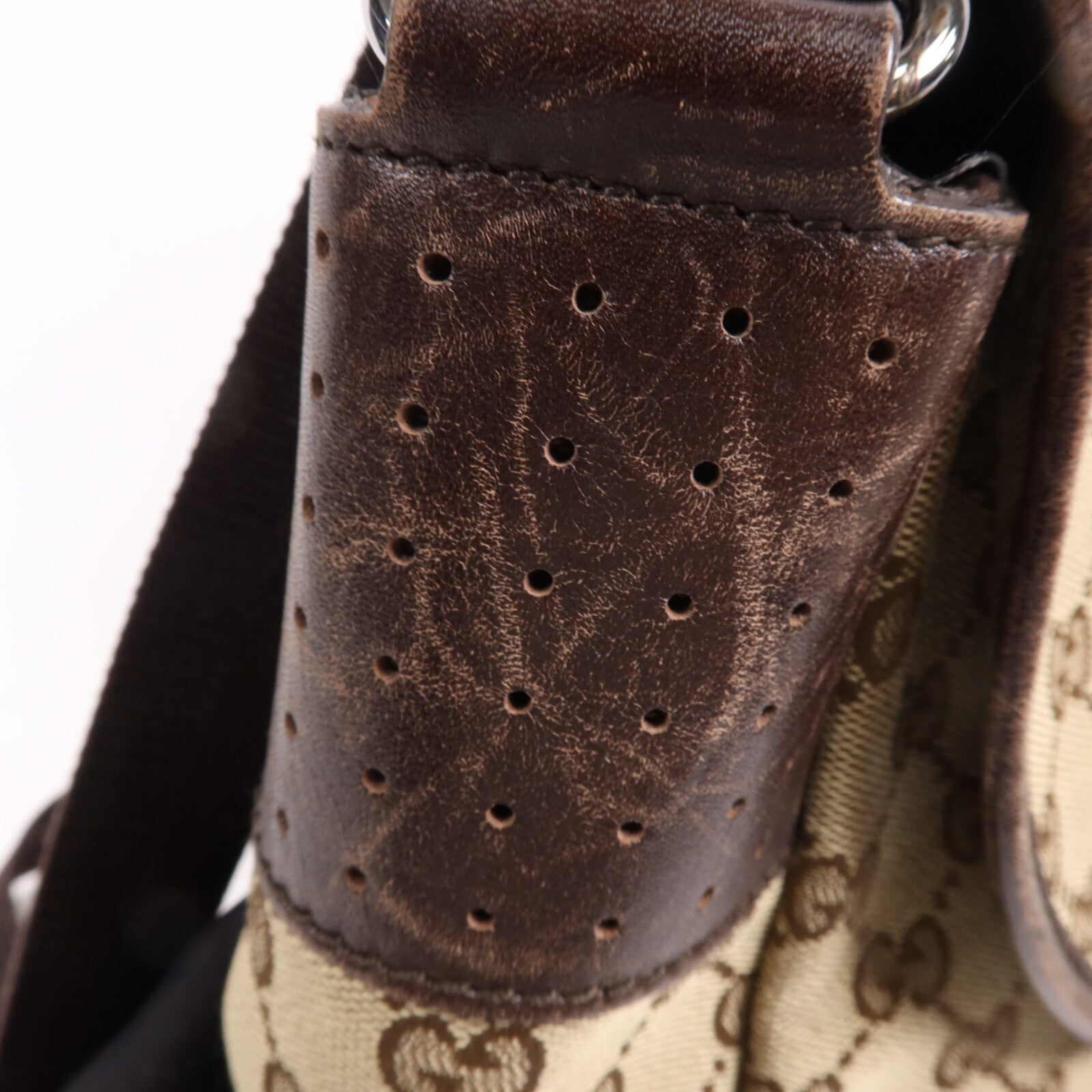 GUCCI 帆布Cross Carry Bag銀扣肩背袋