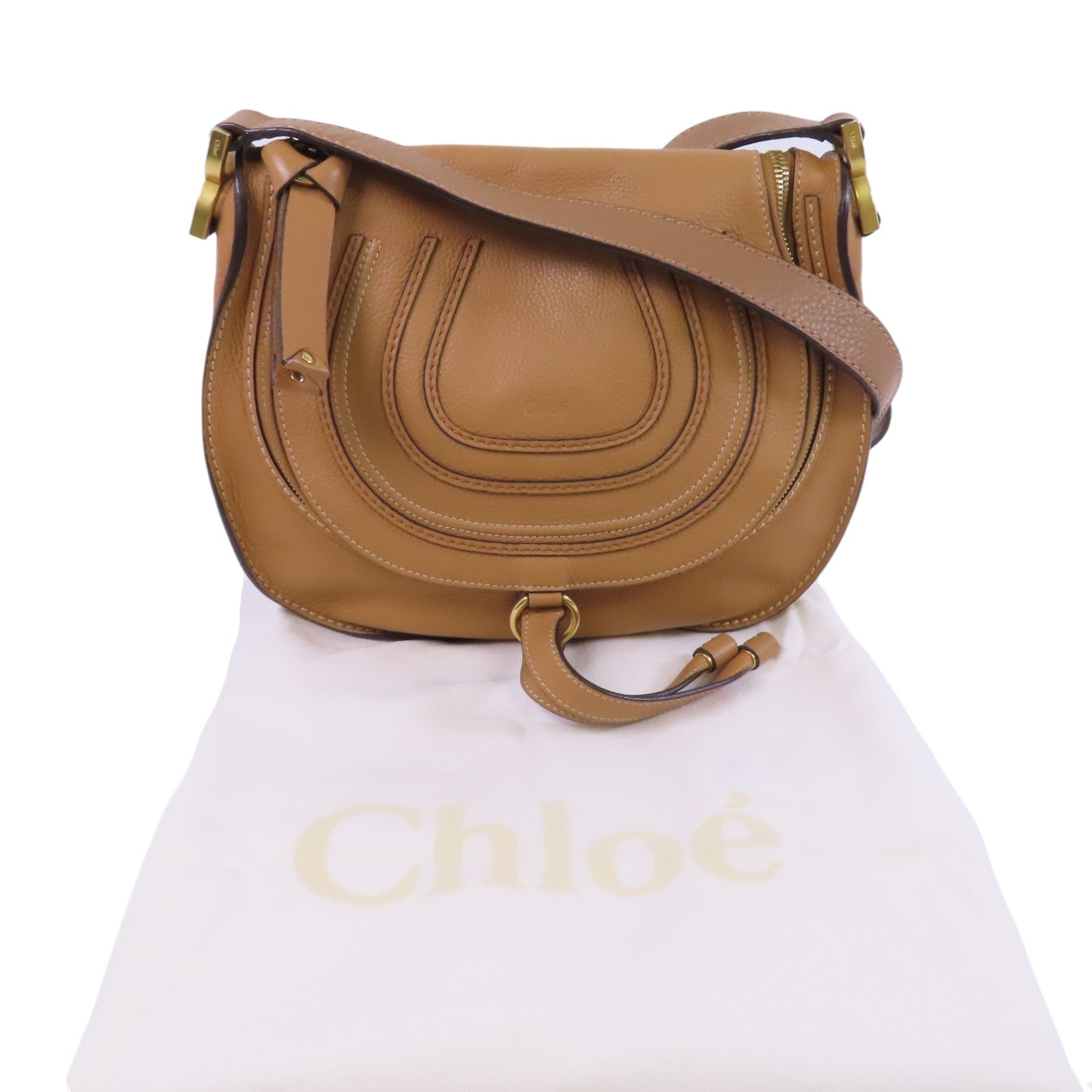 Chloe 牛皮皮革Shoulder Bag金扣肩背袋