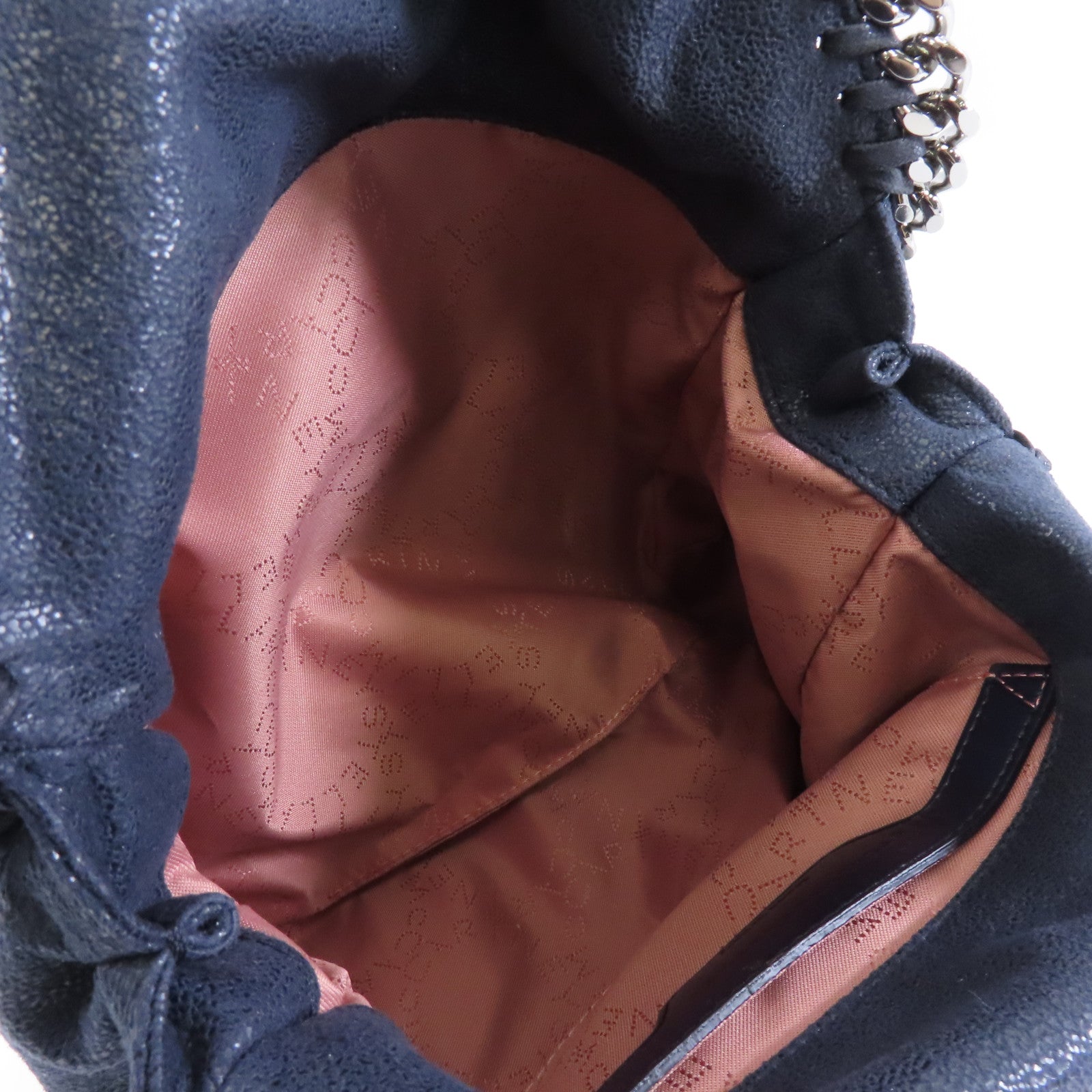 Stella McCartney 聚酯纖維2way Shoulder Bag銀扣手挽肩背兩用袋深藍色