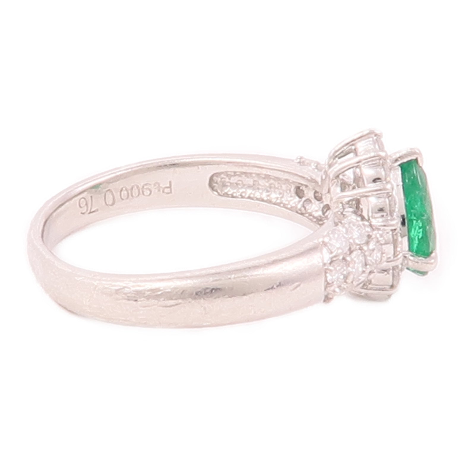 JEWELRY 【激減優惠】PT900鉑金Emerald Ring綠寶石/鑽石戒指