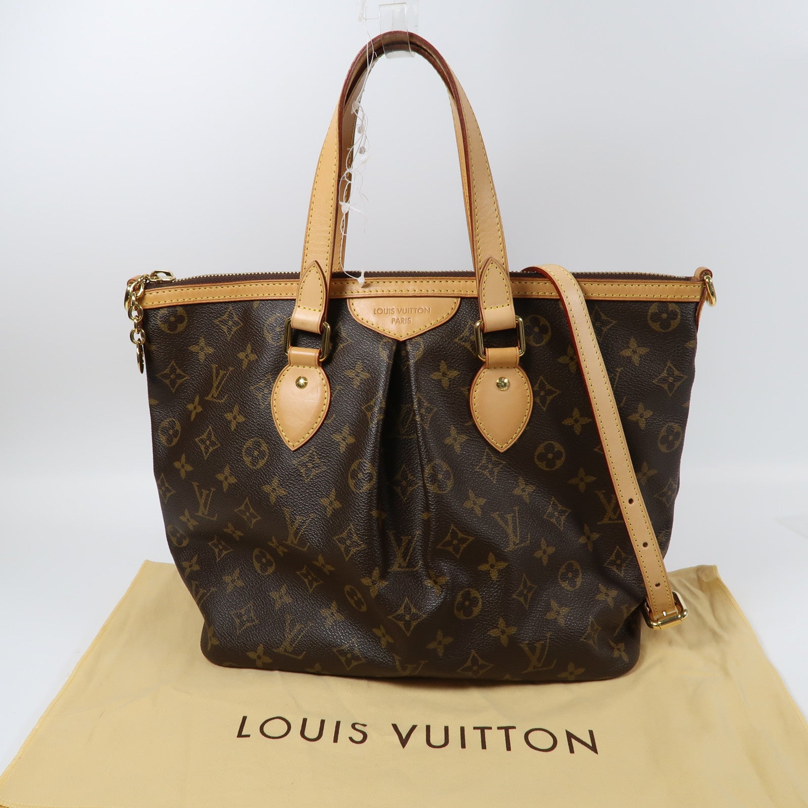 LOUIS VUITTON Monogram Palermo PM金扣手挽肩背兩用袋啡色