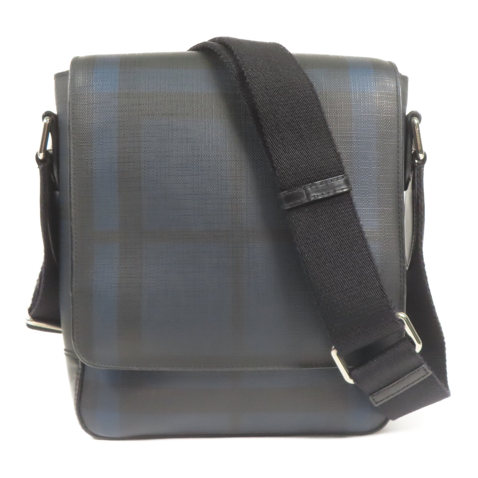 BURBERRY 塗層帆布Greenford銀扣肩背袋