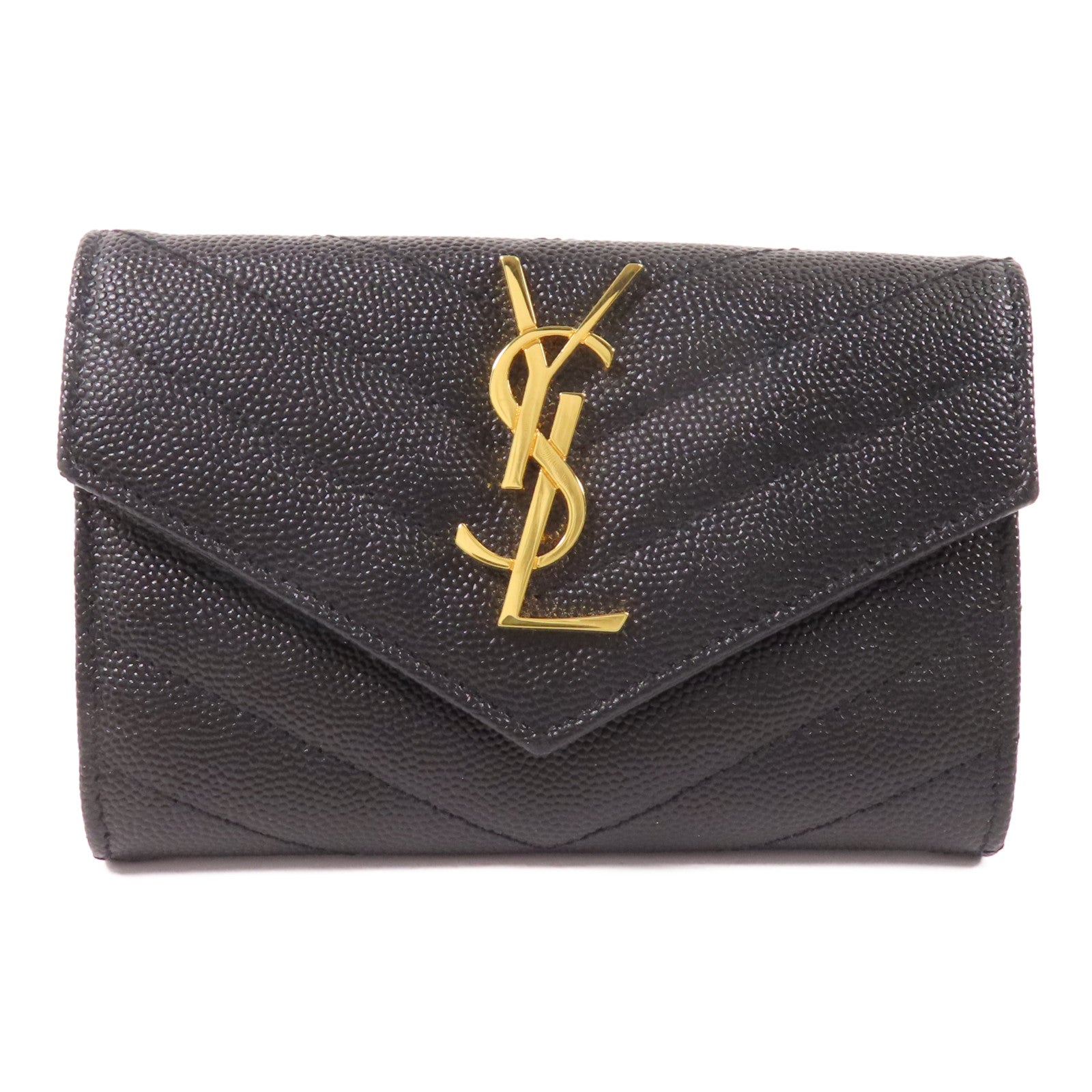 YVES SAINT LAURENT 牛皮皮革Card Case金扣卡套