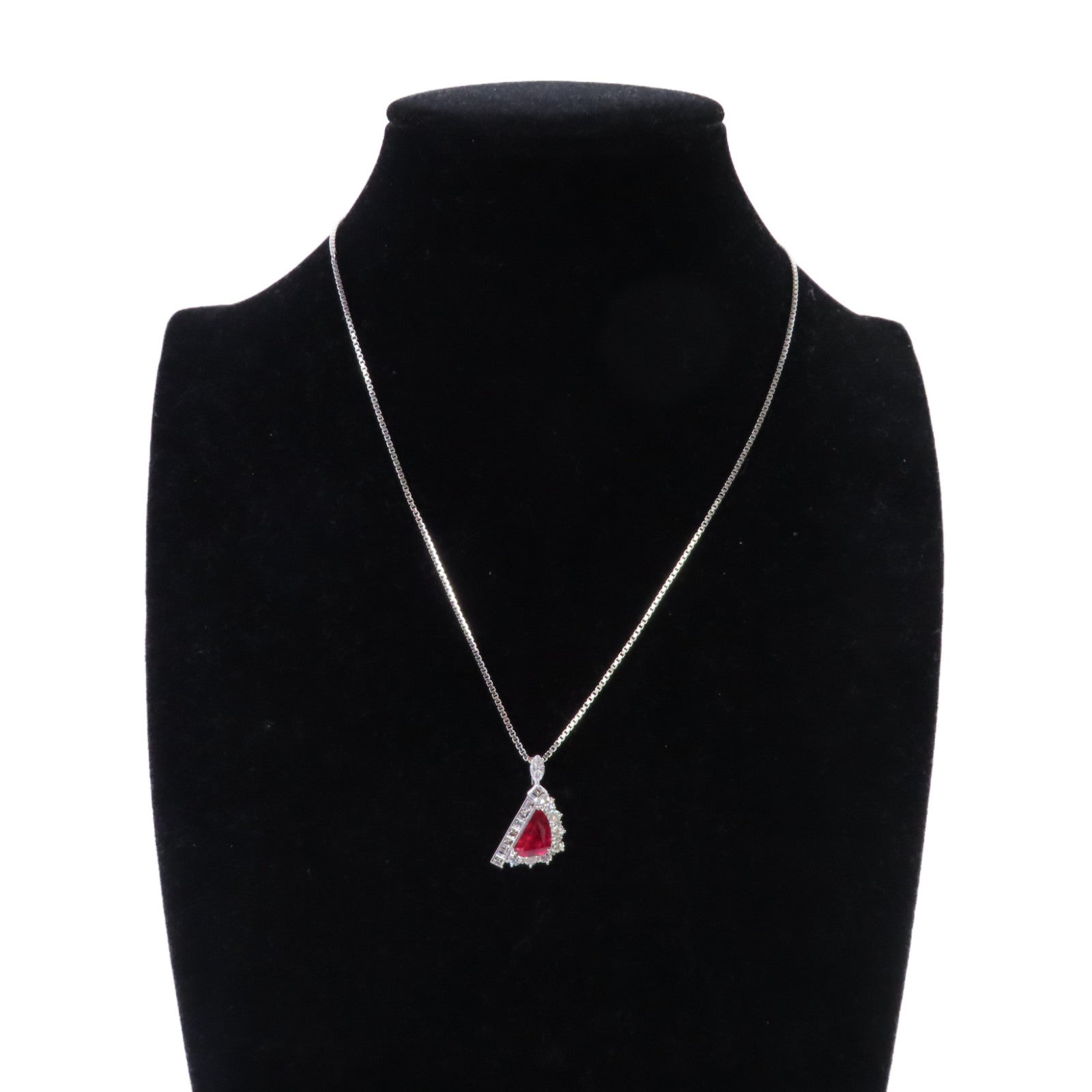 JEWELRY PT850鉑金/2.30ct紅寶石/1.64ct鑽石Ruby/Diamond Necklace項鏈