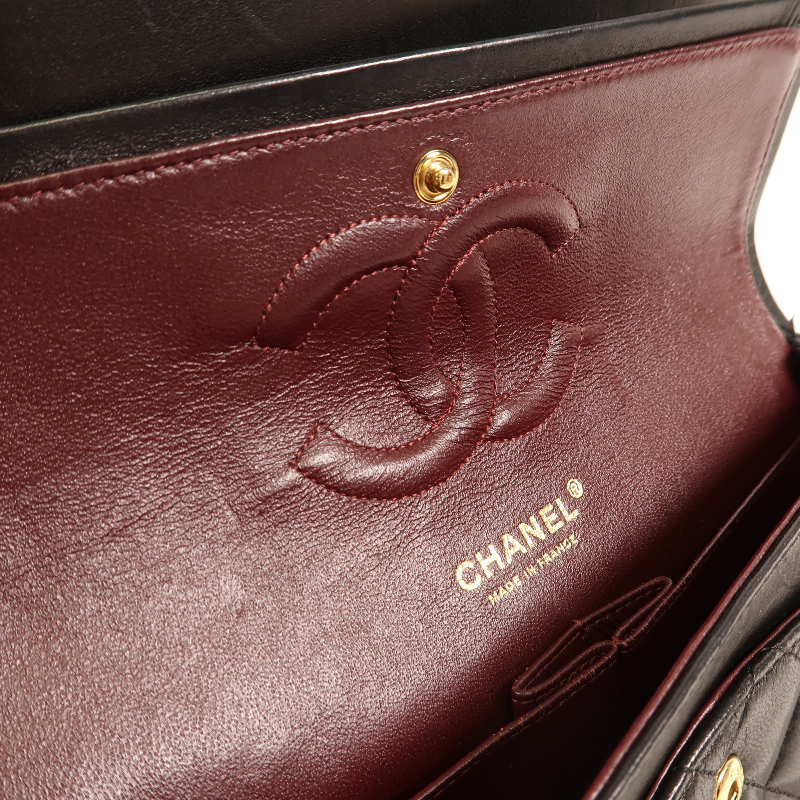 CHANEL 羊皮皮革Classic 25金扣鏈帶肩背袋