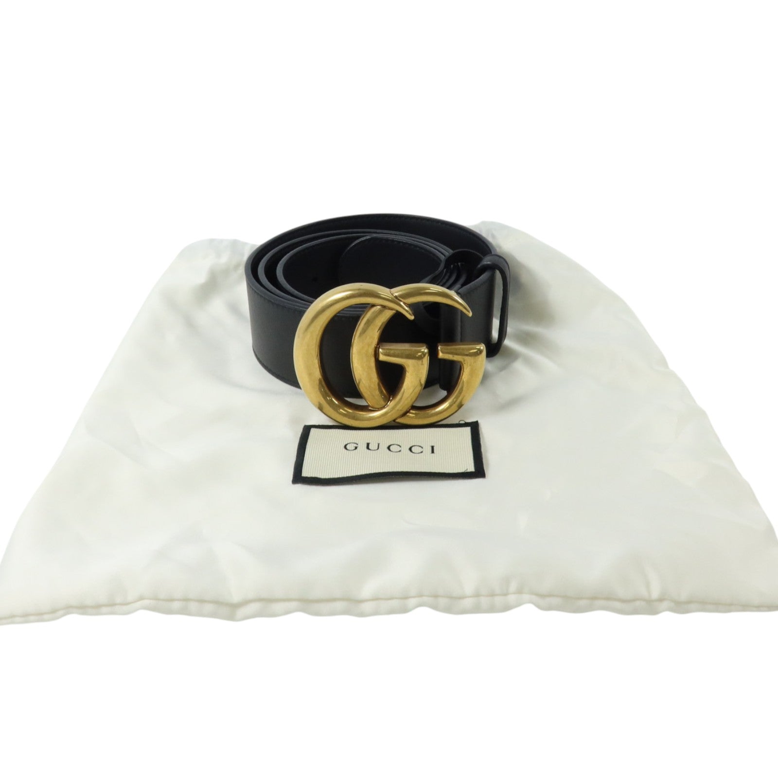 GUCCI 牛皮皮革GG Marmont Belt 85cm金扣皮帶