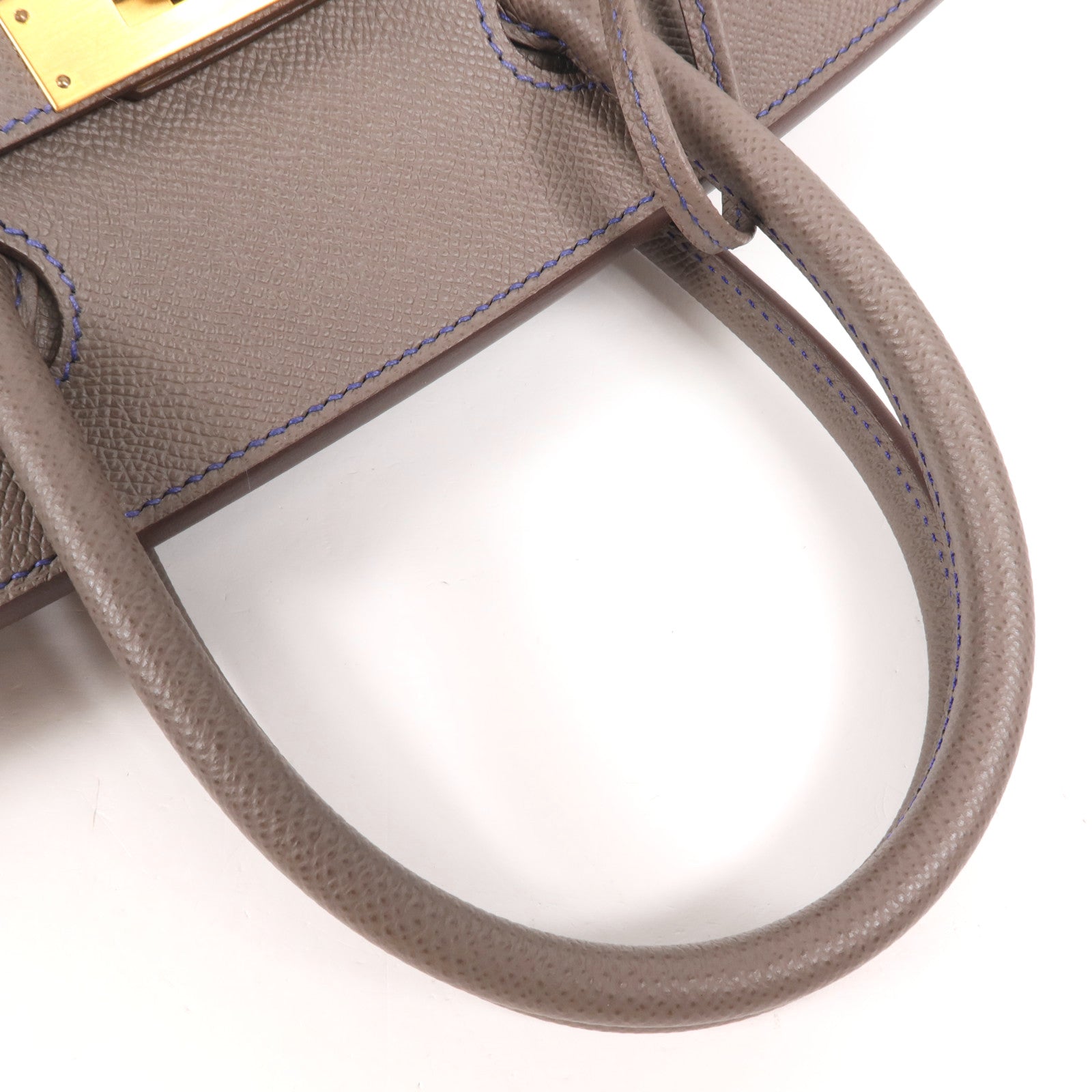 HERMES Epsom皮革Birkin 30金扣手挽袋Etain